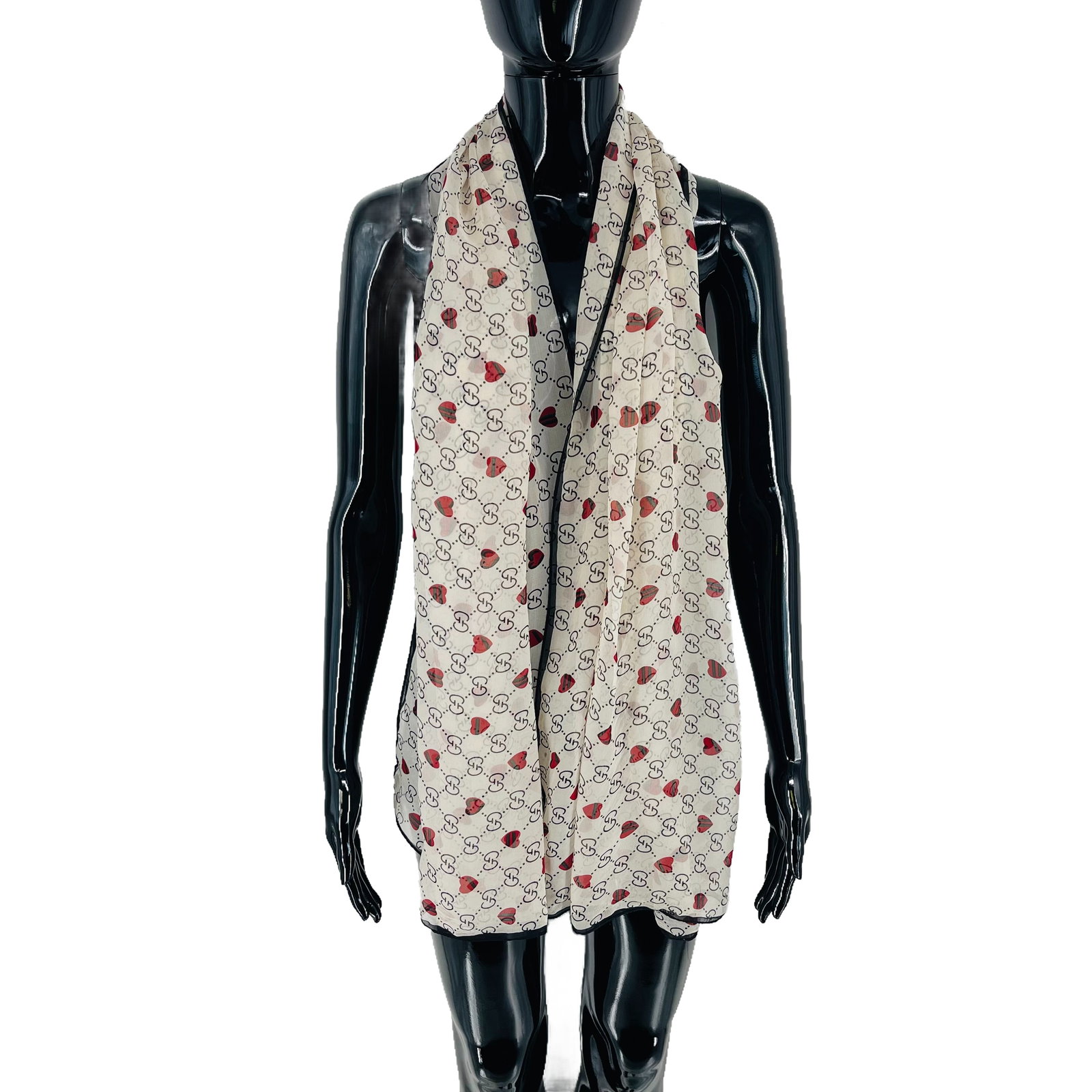 Gucci White Printed 100% Silk Scarf! - 3