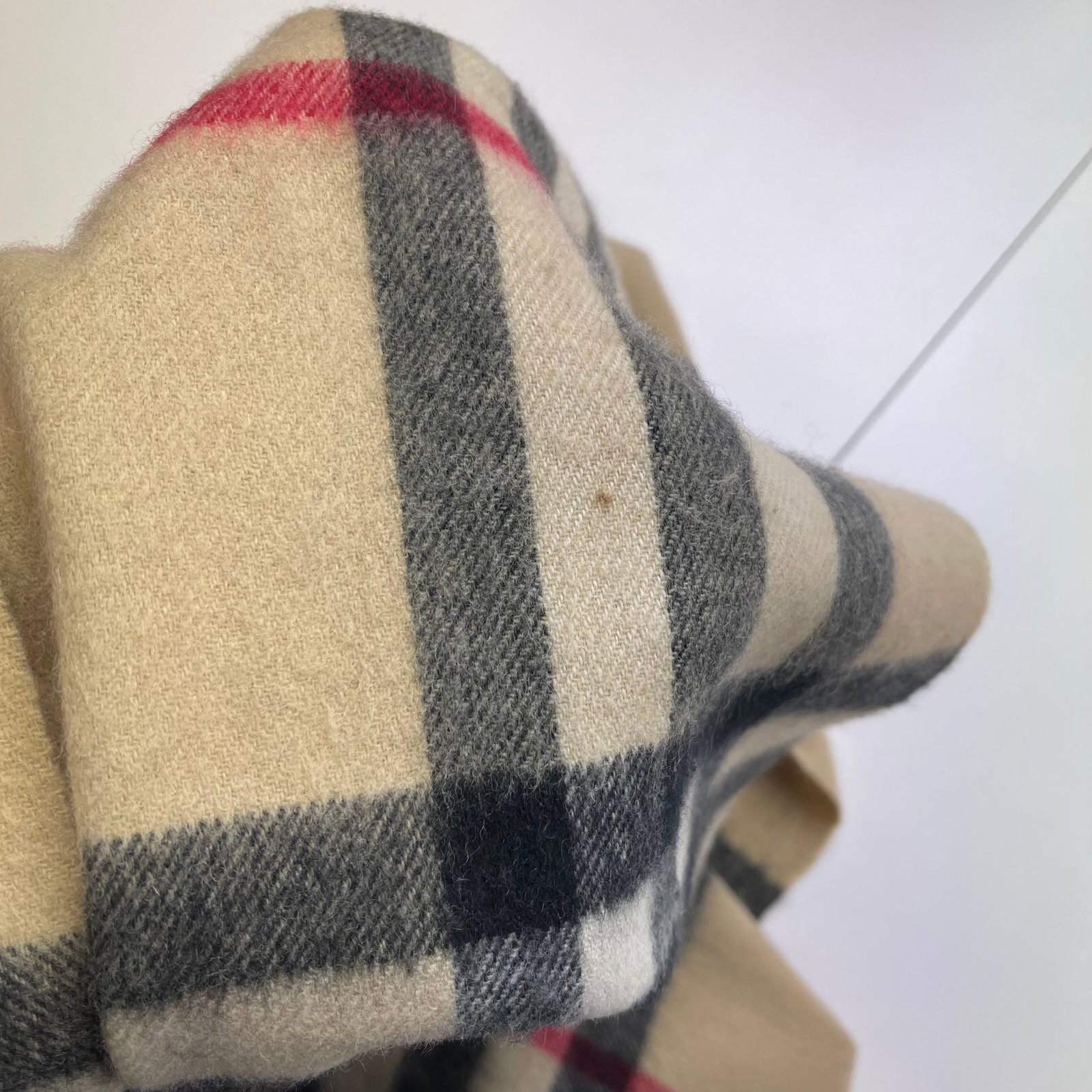 Burberry Beige Plaid 100% Wool Scarf - 5