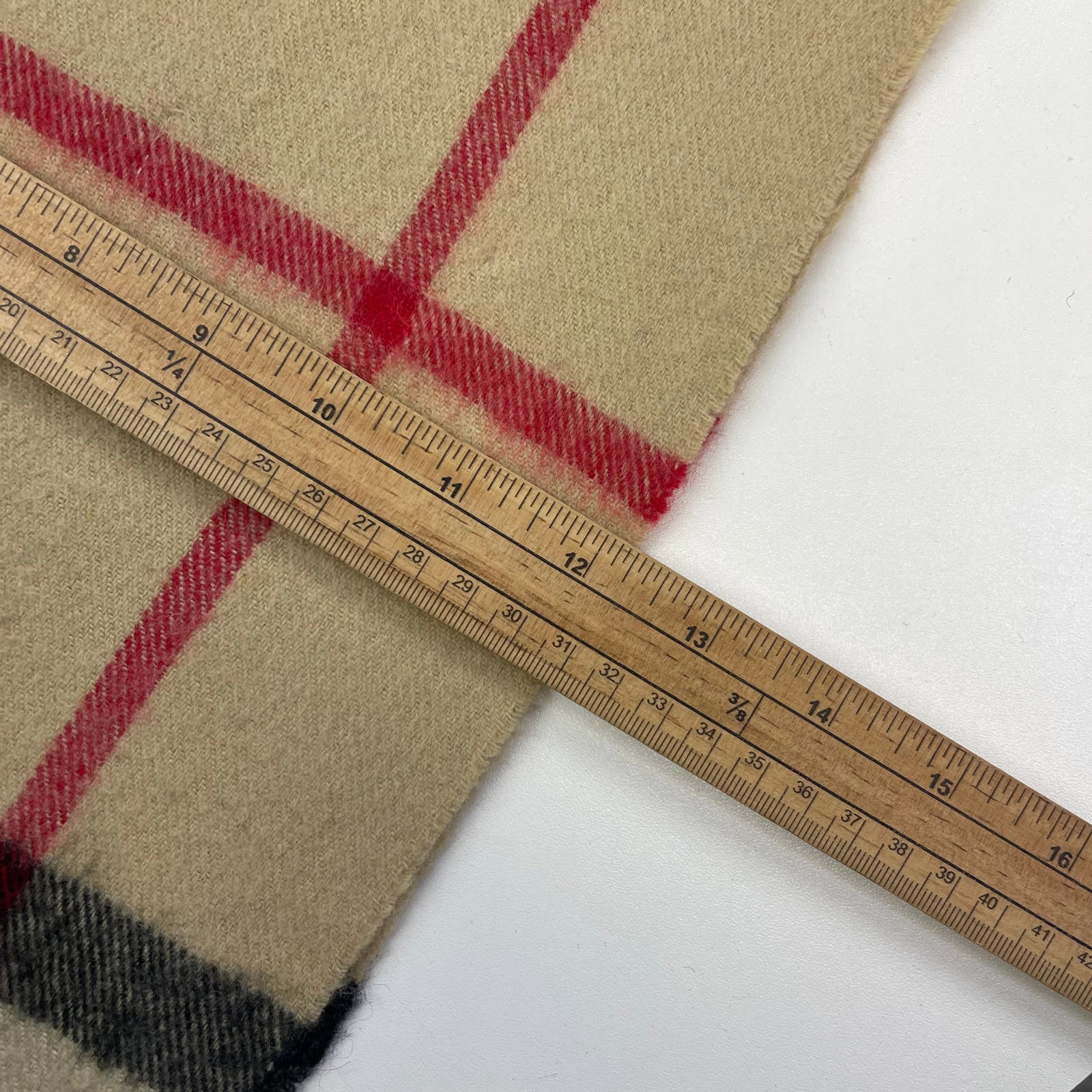 Burberry Beige Plaid 100% Wool Scarf - 8
