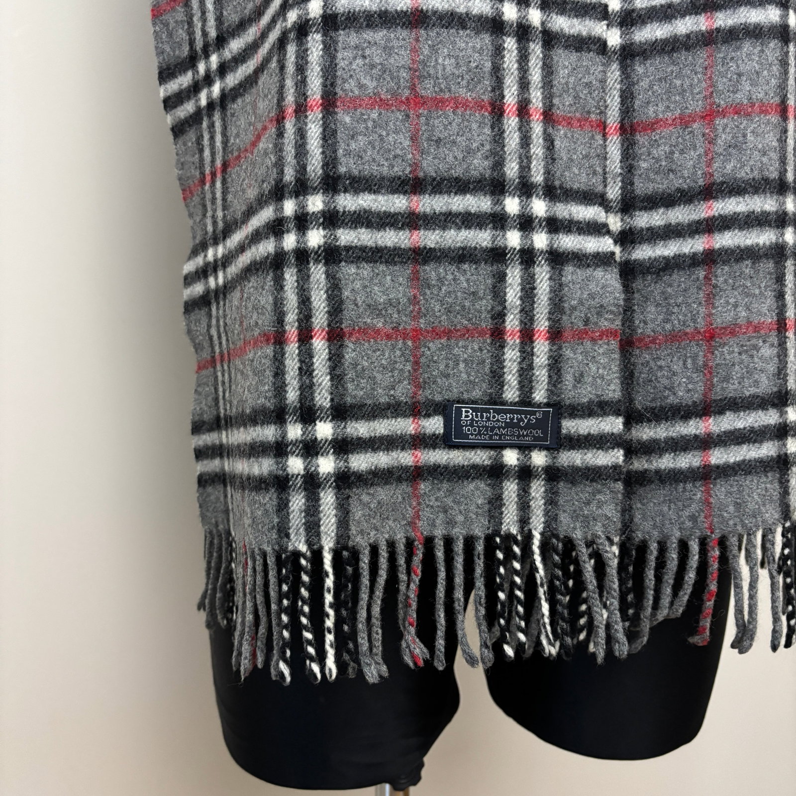 Burberry Grey Classic 100% Lambswool Scarf - 7