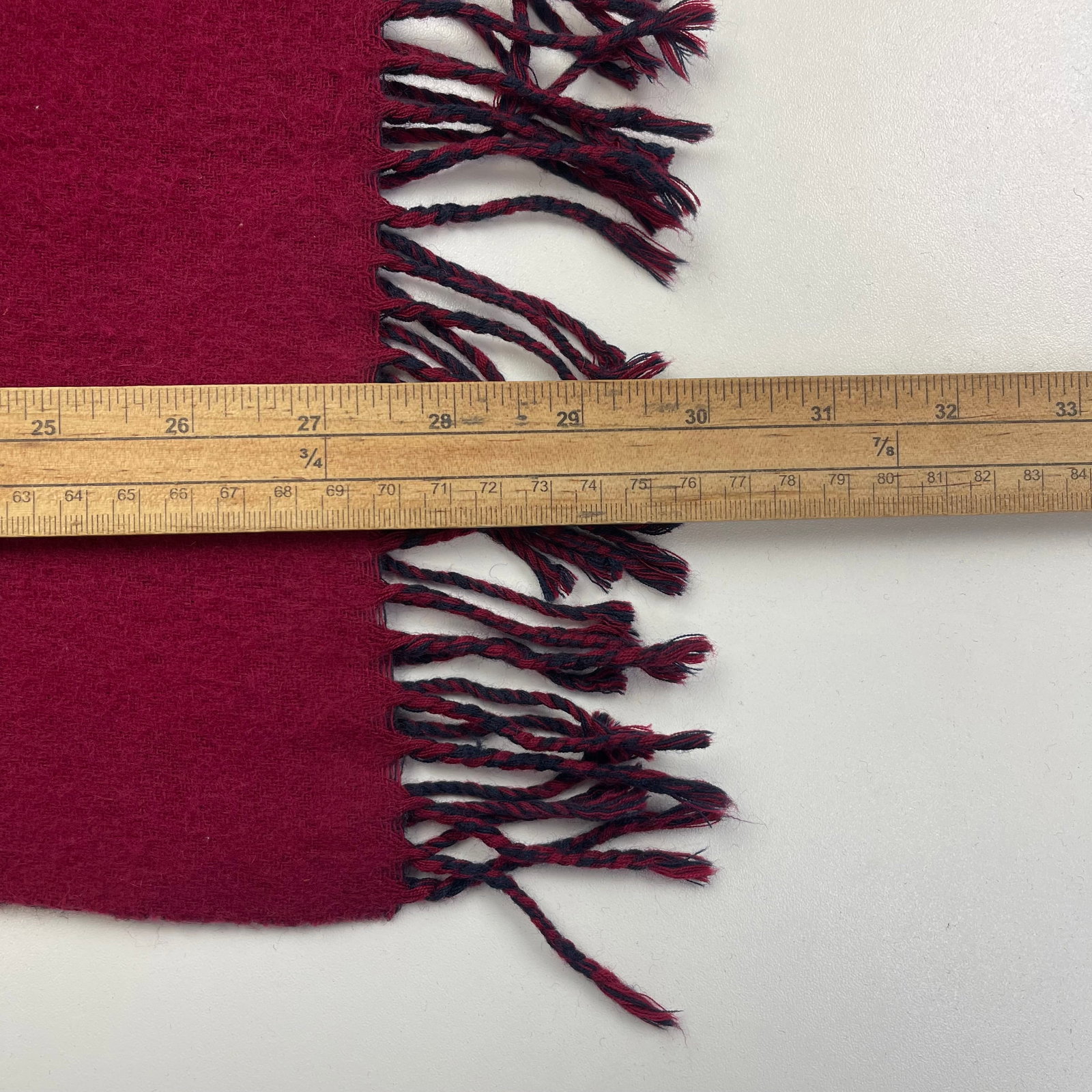 Balenciaga Navy Blue & Red 100% Wool Scarf - 8