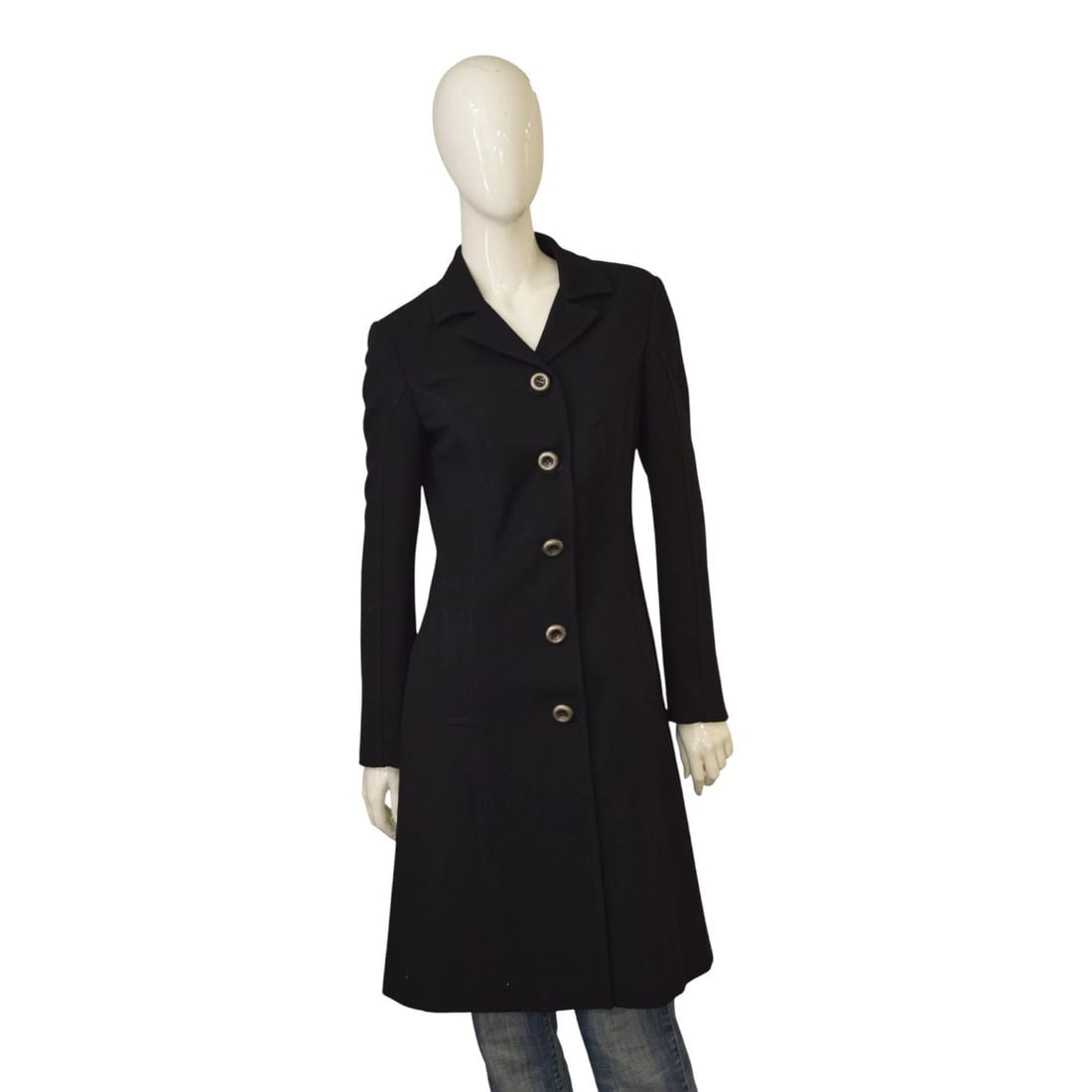 Dolce & Gabbana D&G Black Wool Blend Tailored Long Coat – Women’s Size 42 (1 of 10)