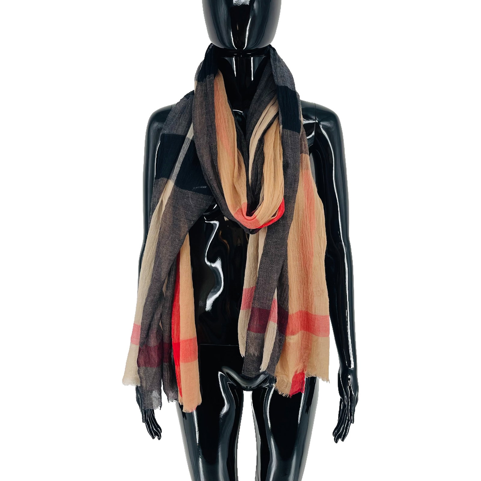 Burberry Beige Plaid 100% Cashmere Scarf - 4