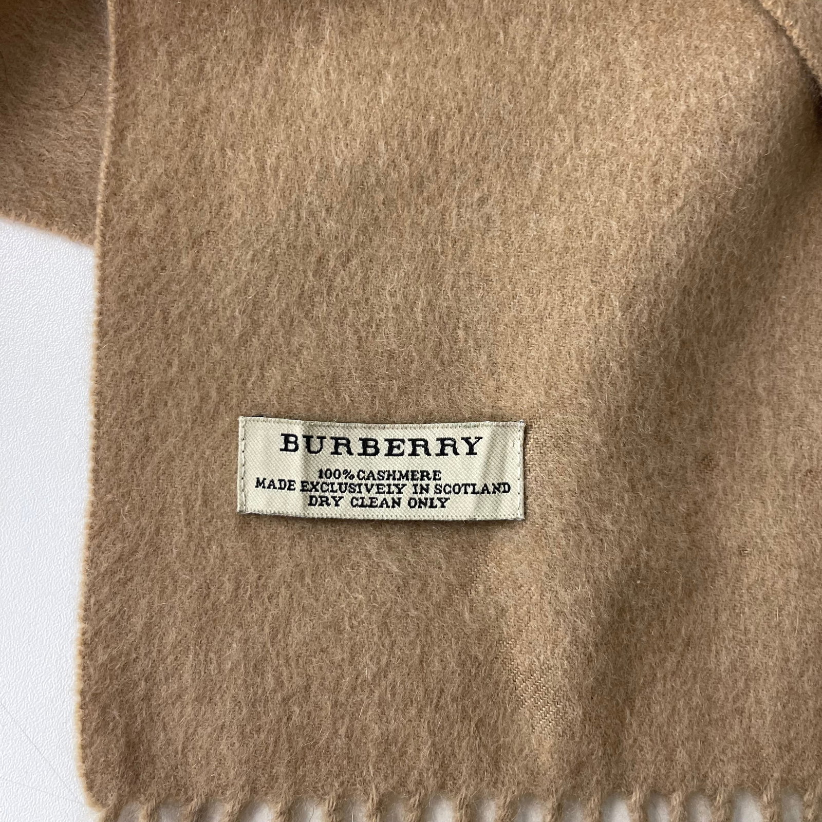 Burberry Light Brown Solid 100% Cashmere Scarf - 7