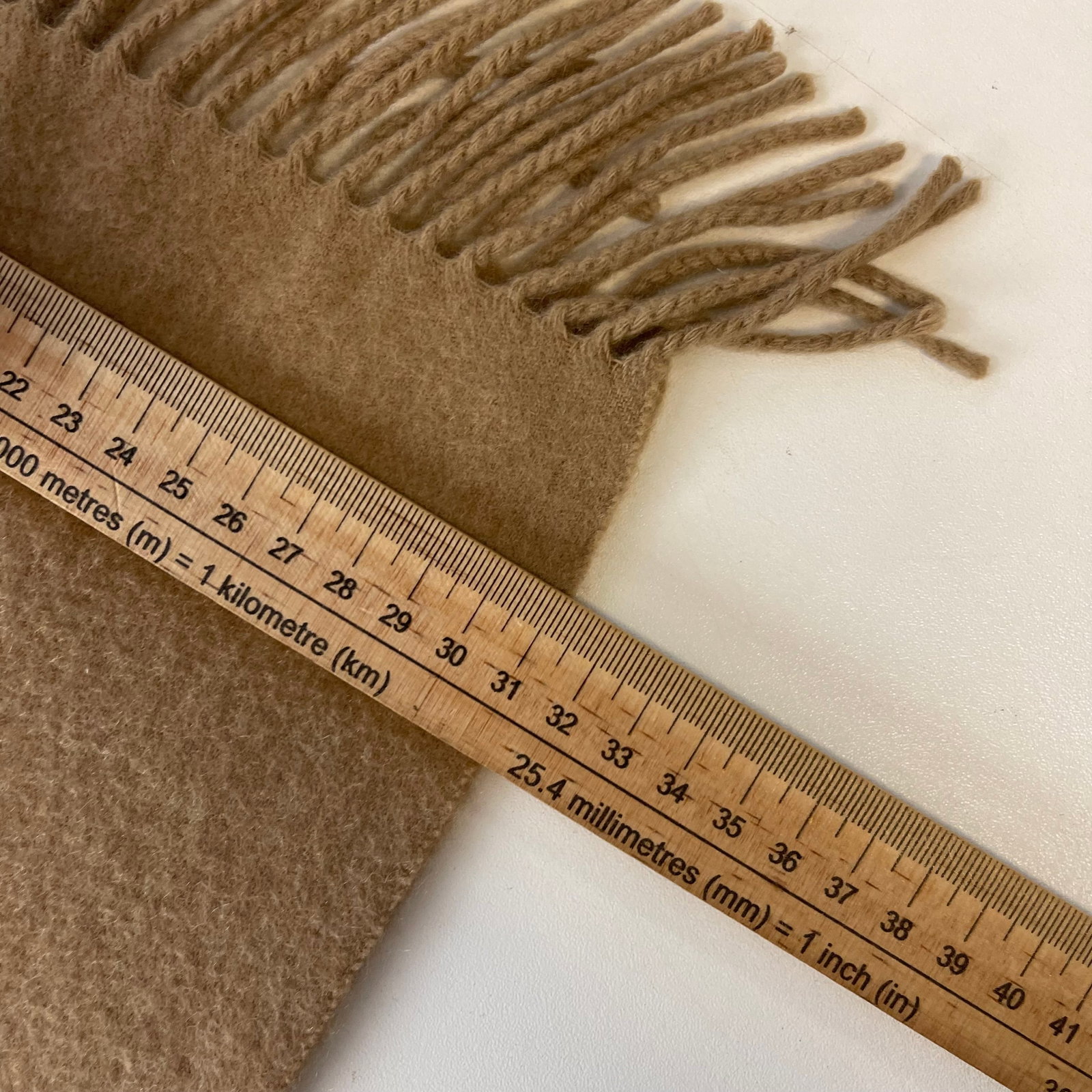 Burberry Light Brown Solid 100% Cashmere Scarf - 8