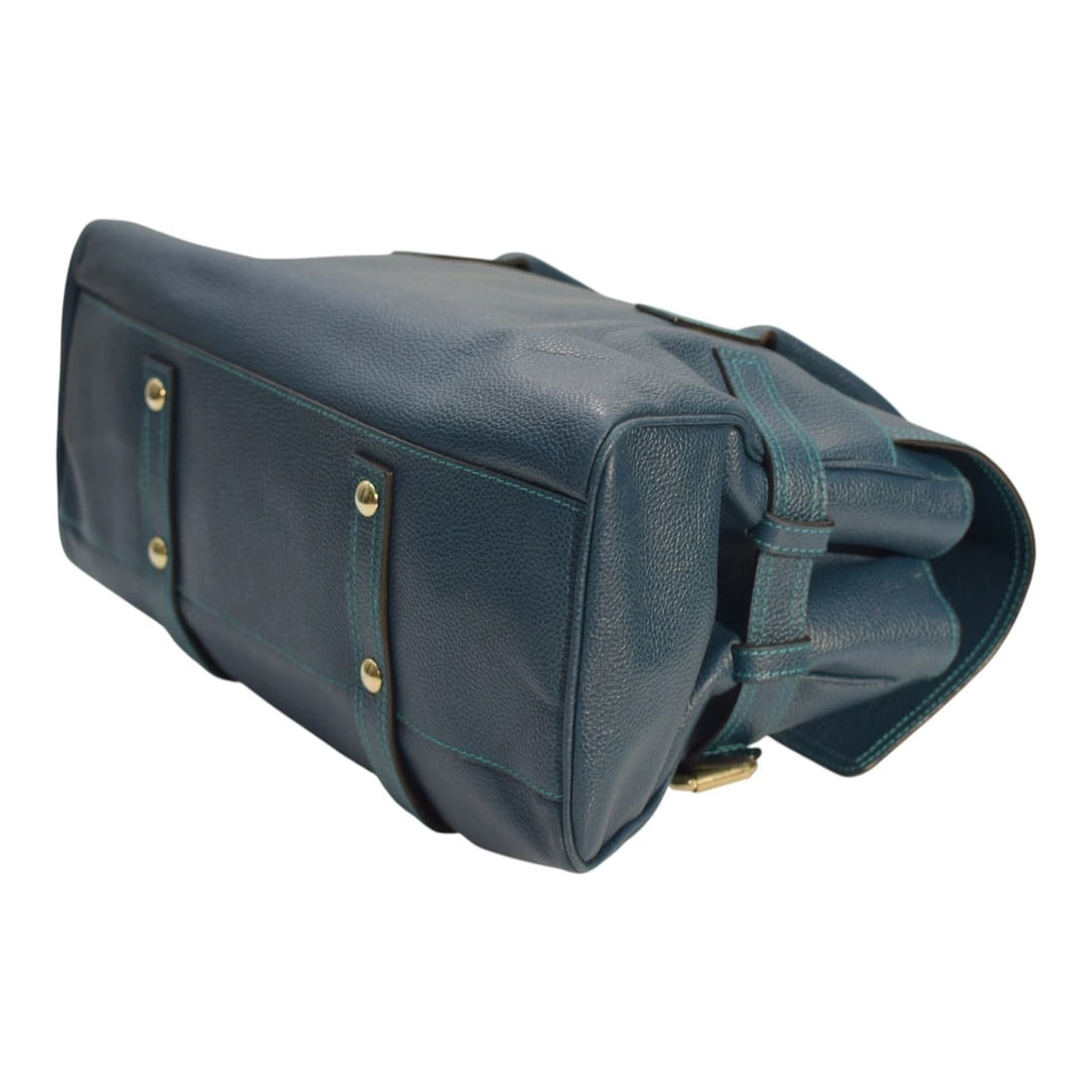 Luella Giselle Leather Satchel Bag – Teal Blue with Gold Hardware handbag - 10