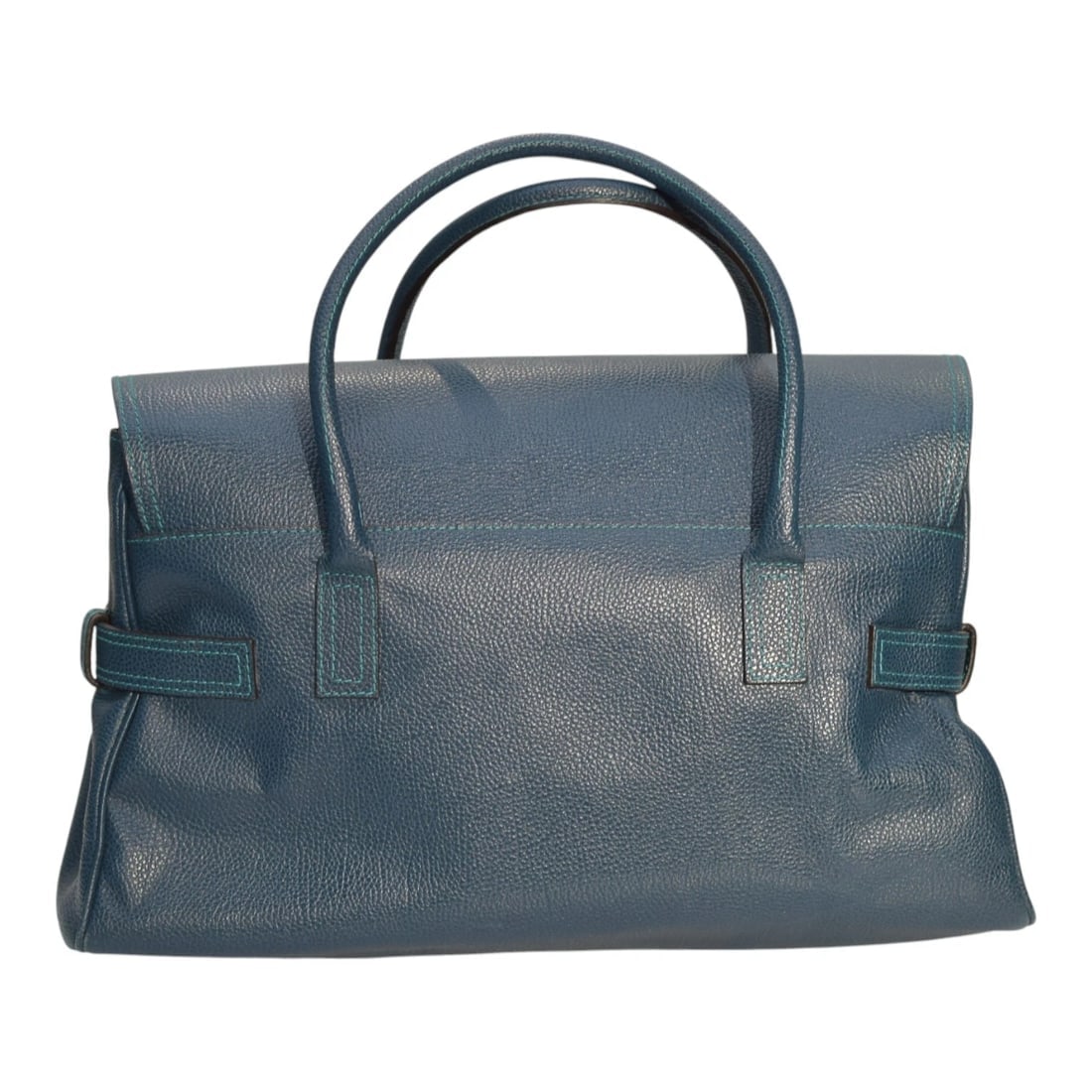 Luella Giselle Leather Satchel Bag – Teal Blue with Gold Hardware handbag - 2