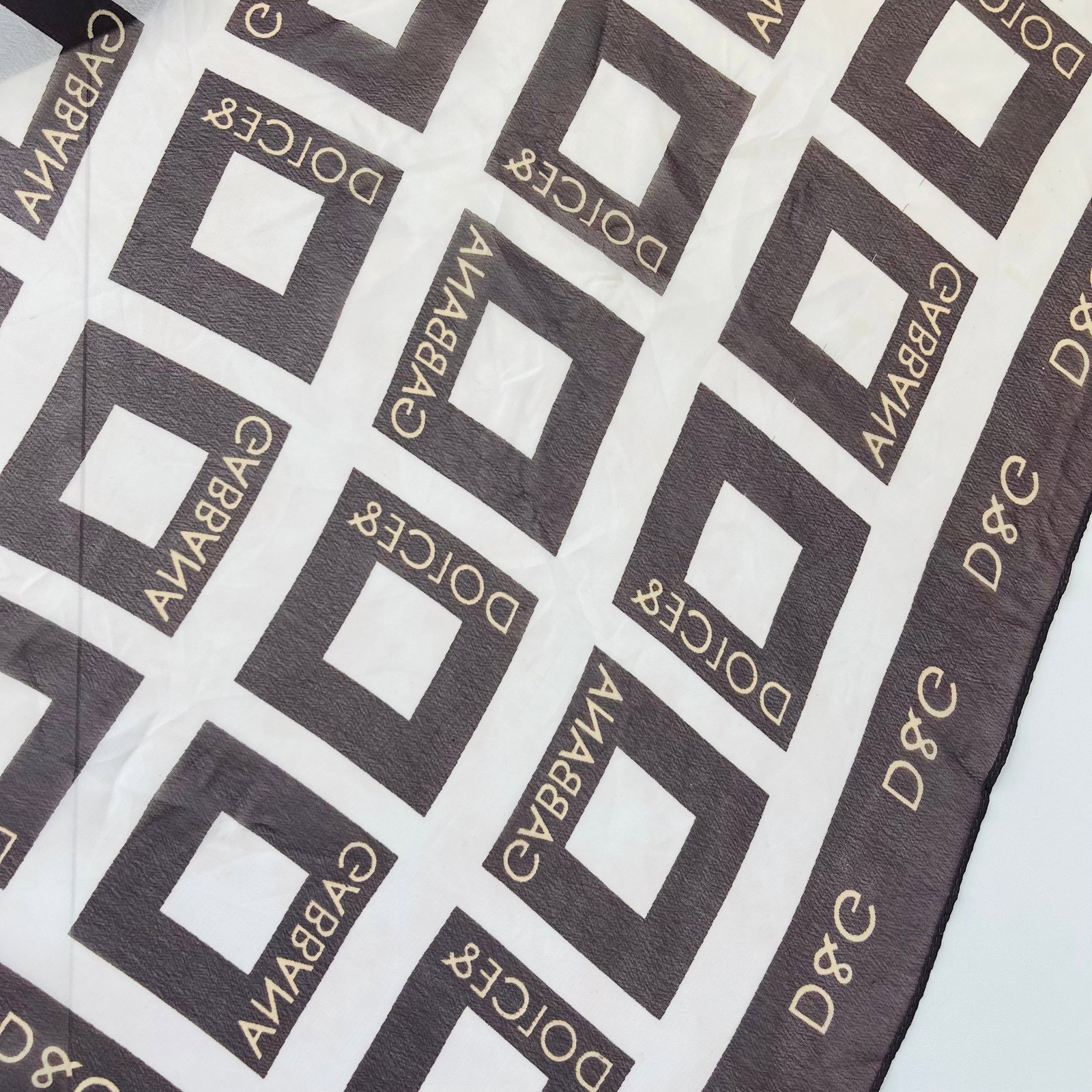 Dolce&Gabbana Brown Printed 100% Silk Scarf - 5