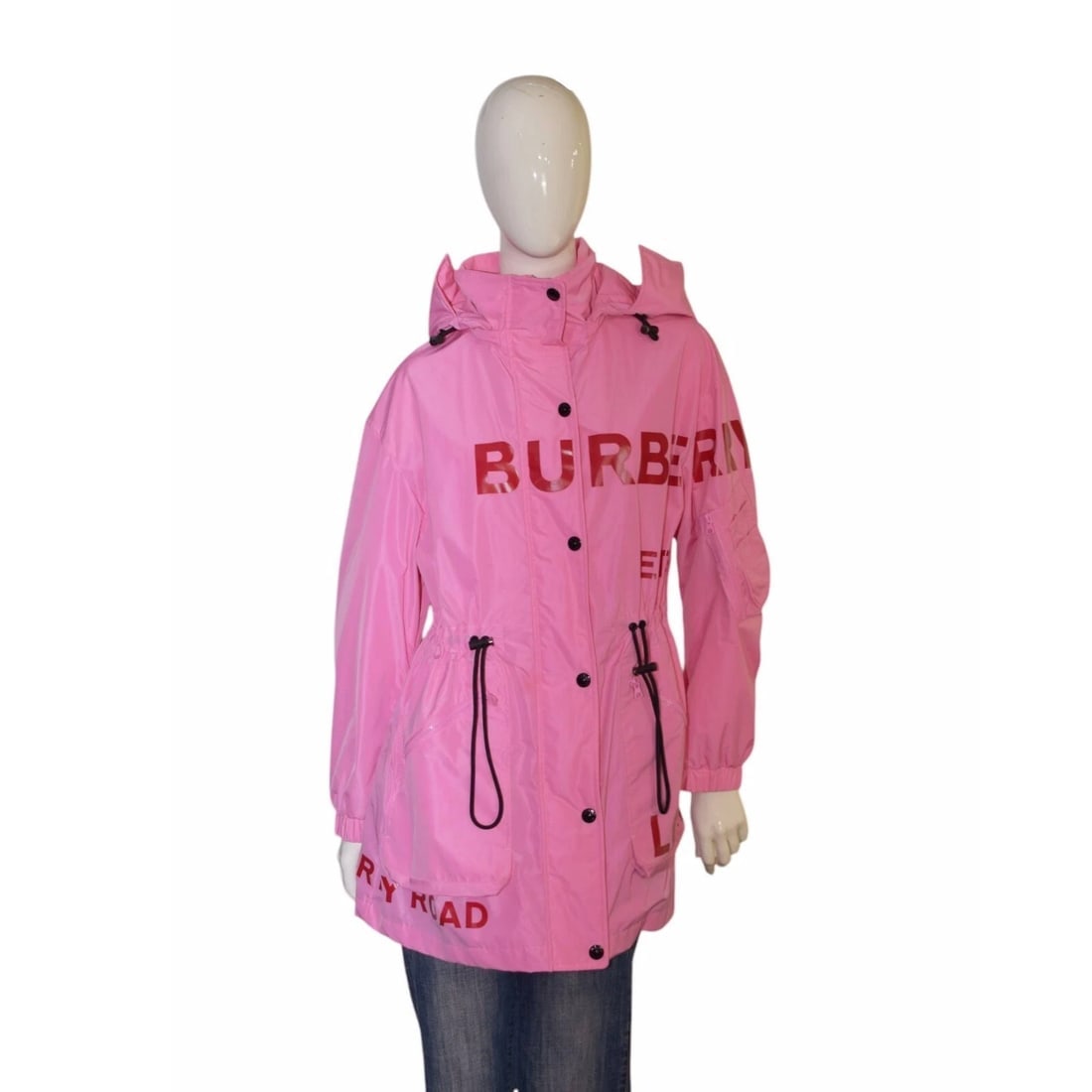 Burberry Pink Dartmouth Horseferry Print Rain Jacket Shape-memory Taffeta Parka (1 of 9)