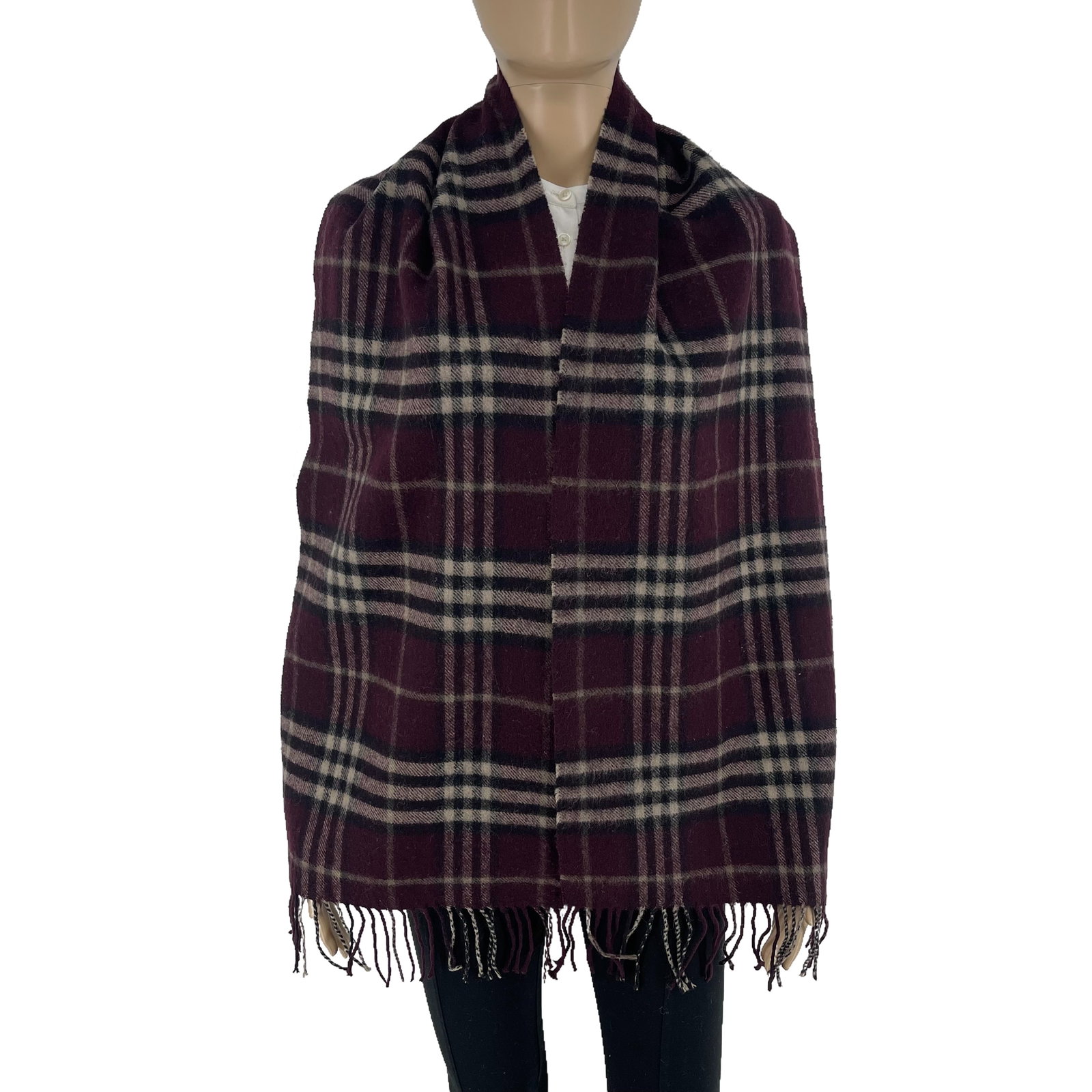 Burberry Dark Purple Plaid 100% Wool Scarf: Title: Burberry Dark Purple Plaid 100% Wool Scarf Brand:Burberry Date/Period:Vintage Materials:100% Wool Size:One Size Description:Burberry Dark Purple Plaid 100% Wool Scarf Reserve: $60.00 Shipping: