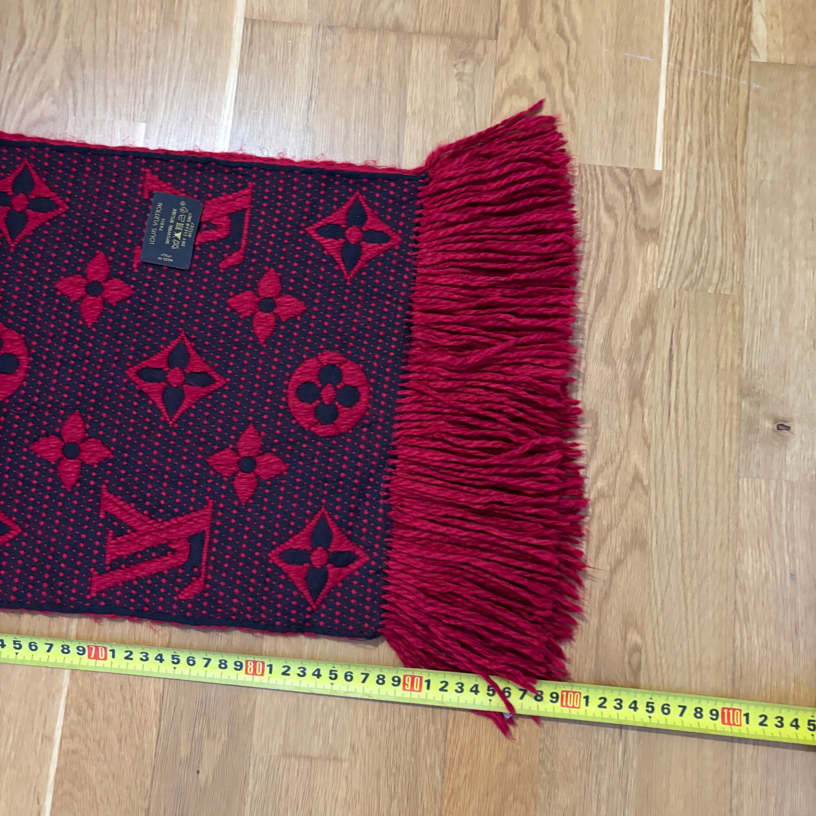Louis Vuitton Bright Red Thick Wool & Silk Scarf - 10