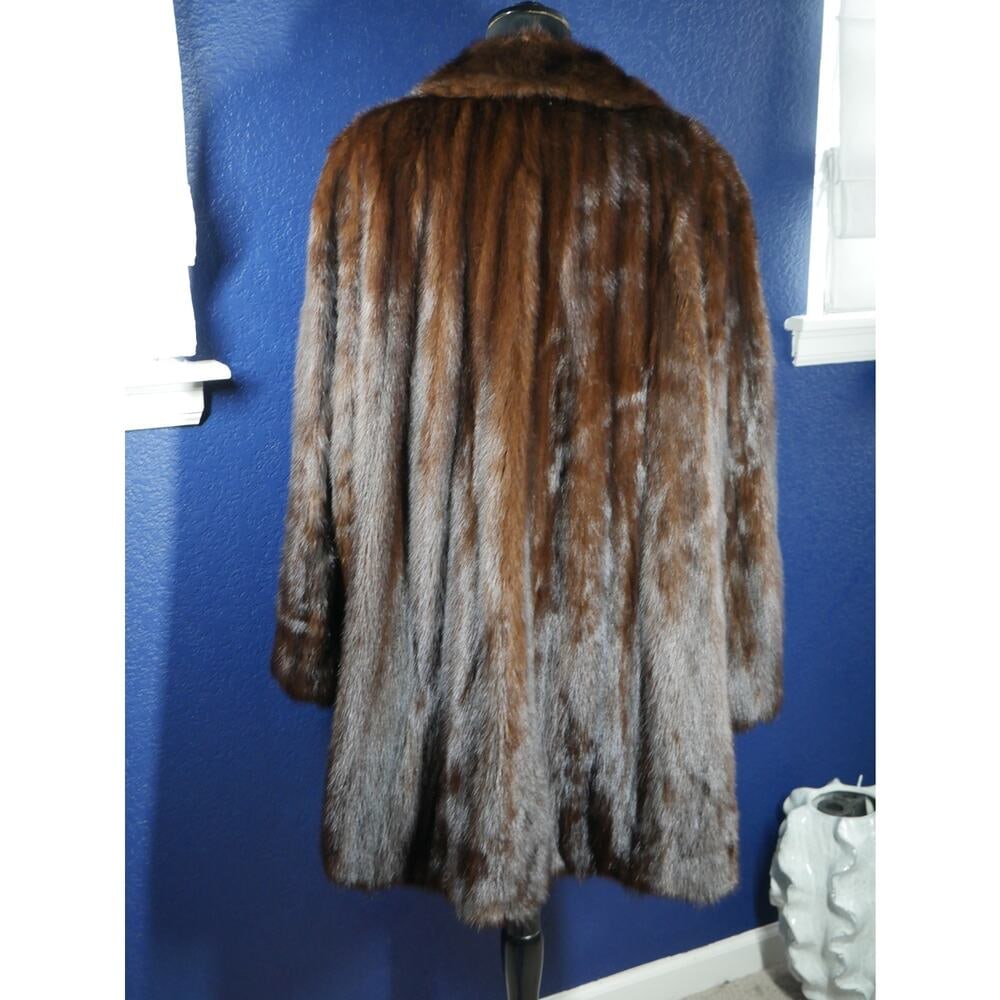 Gorgeous Mahogany Mink Fur Stroller Coat Jacket XL PLUS - 3