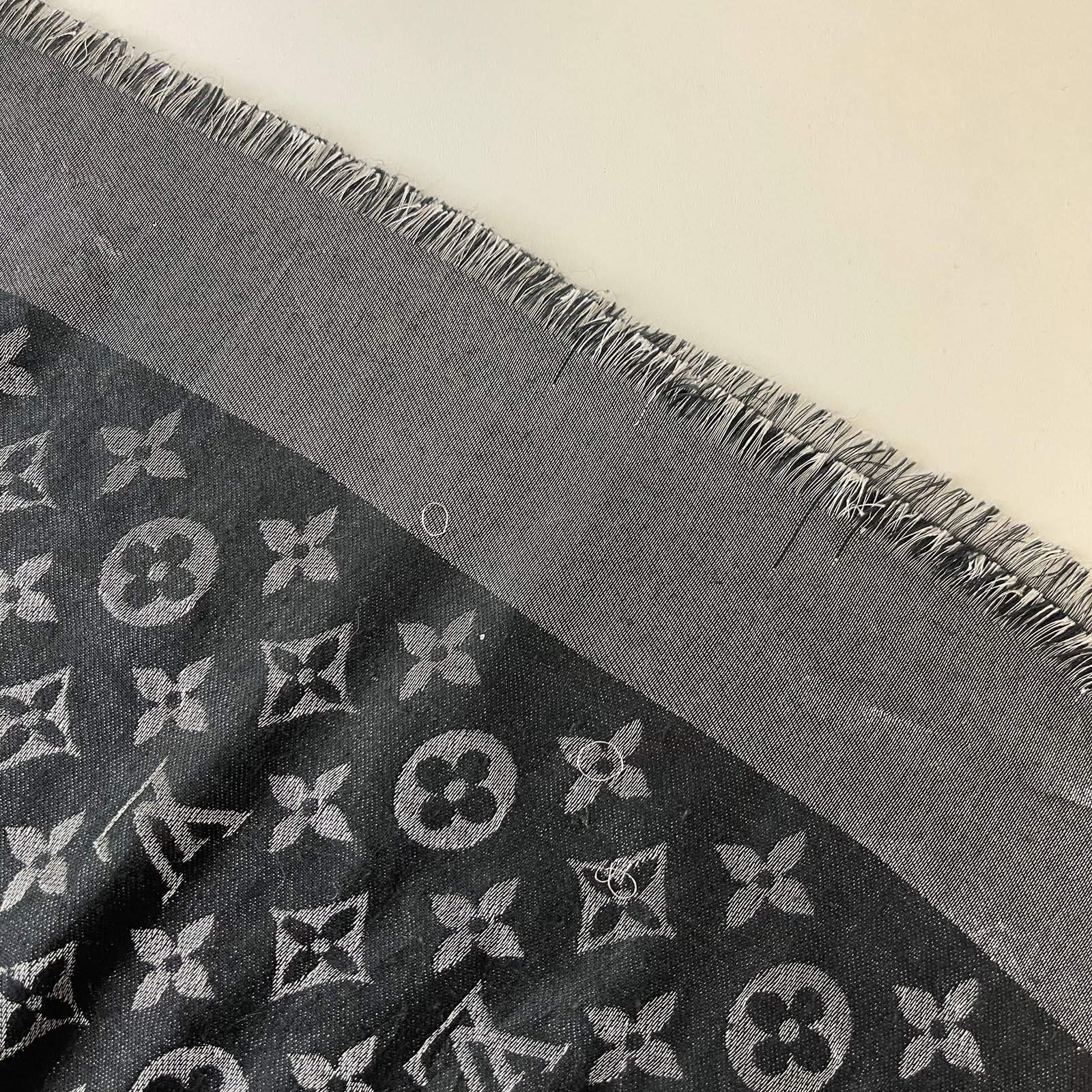 Louis Vuitton Black Reversible Silk Wool Scarf - 8