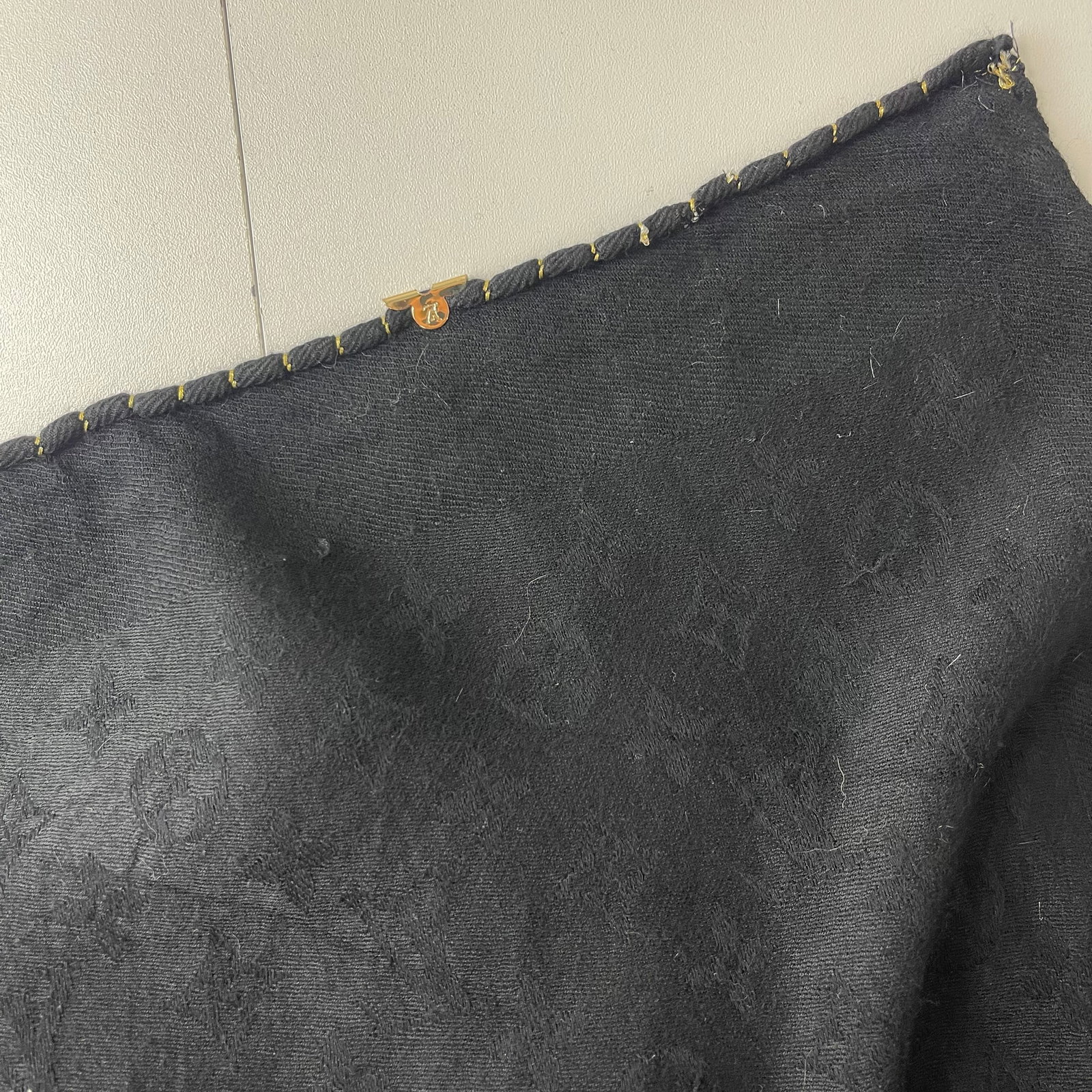 Louis Vuitton Black Monogram Silk Wool Scarf - 5