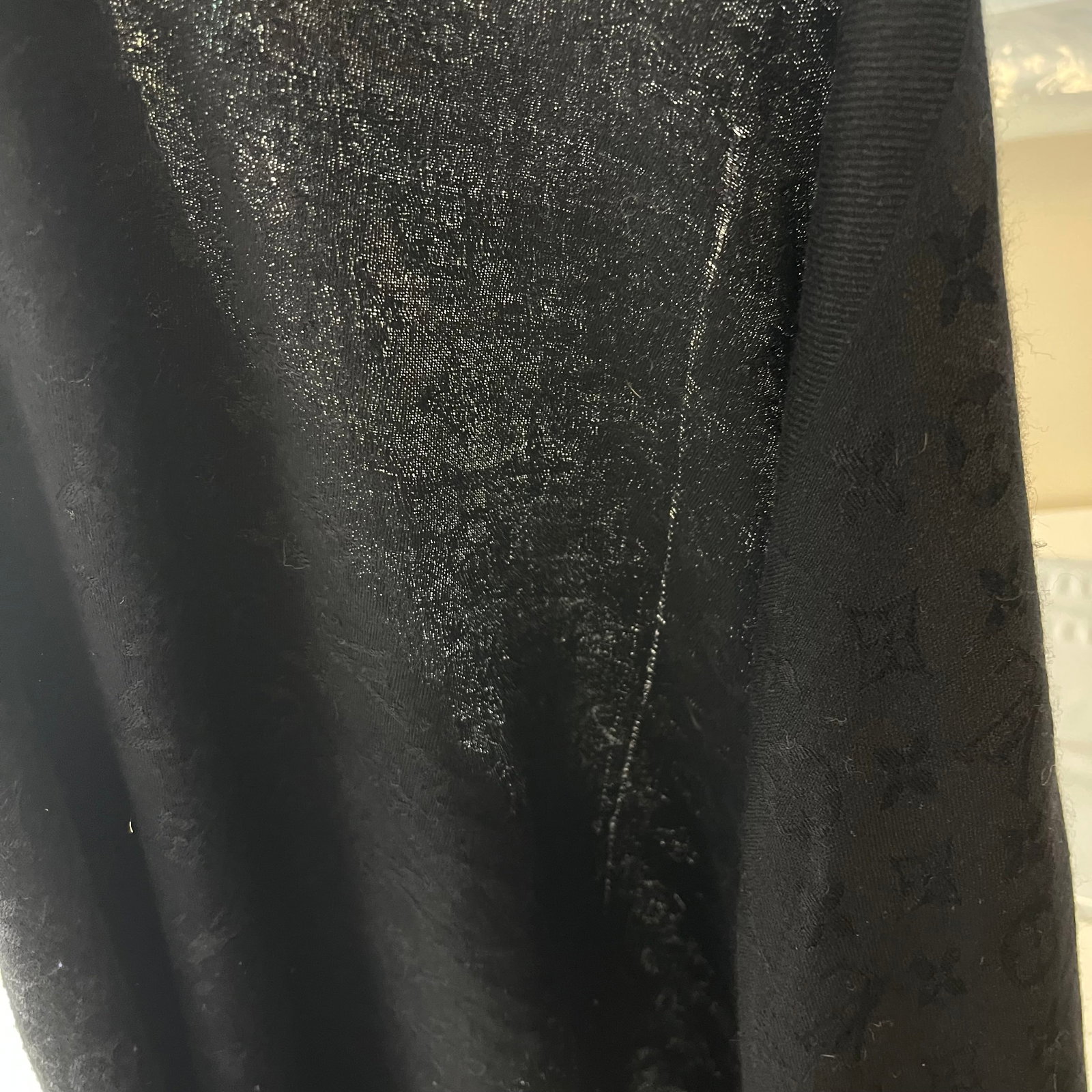 Louis Vuitton Black Monogram Silk Wool Scarf - 6