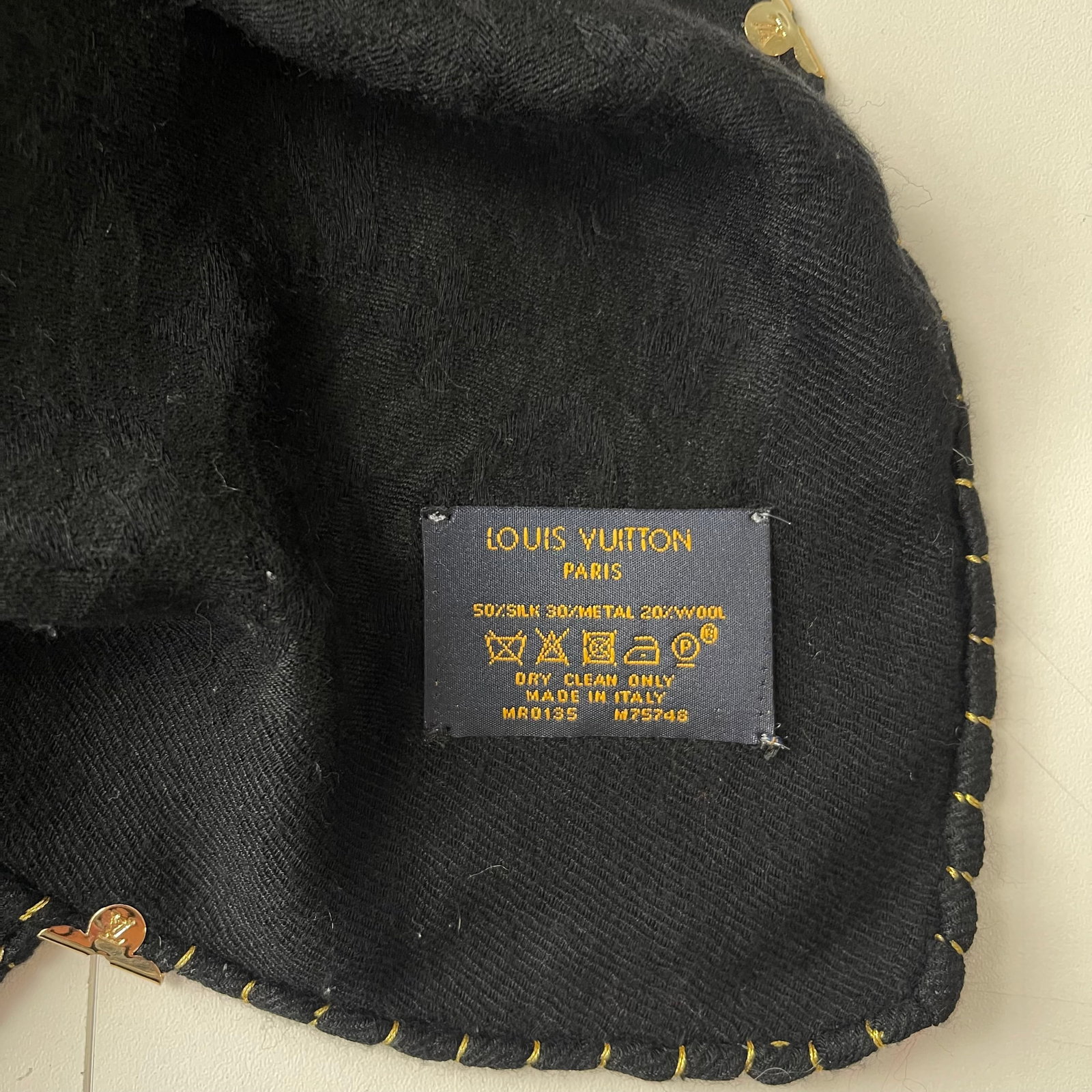 Louis Vuitton Black Monogram Silk Wool Scarf - 8