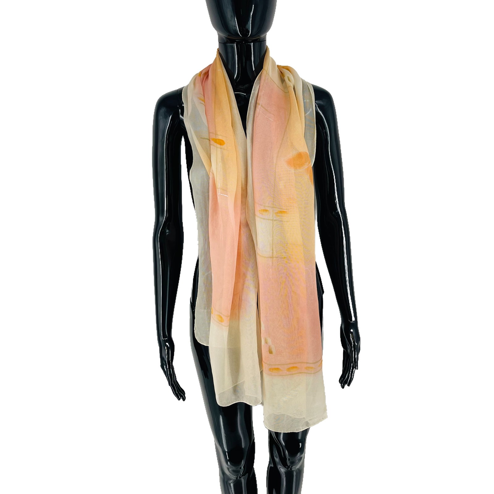 Aquascutum Beige Printed 100% Silk Scarf - 3
