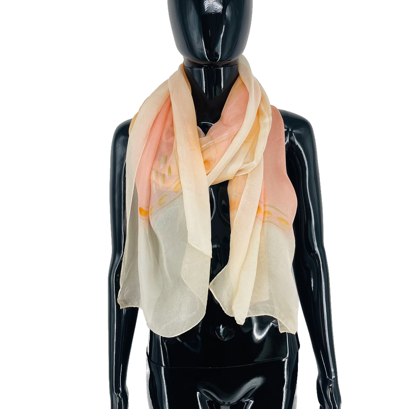 Aquascutum Beige Printed 100% Silk Scarf - 4