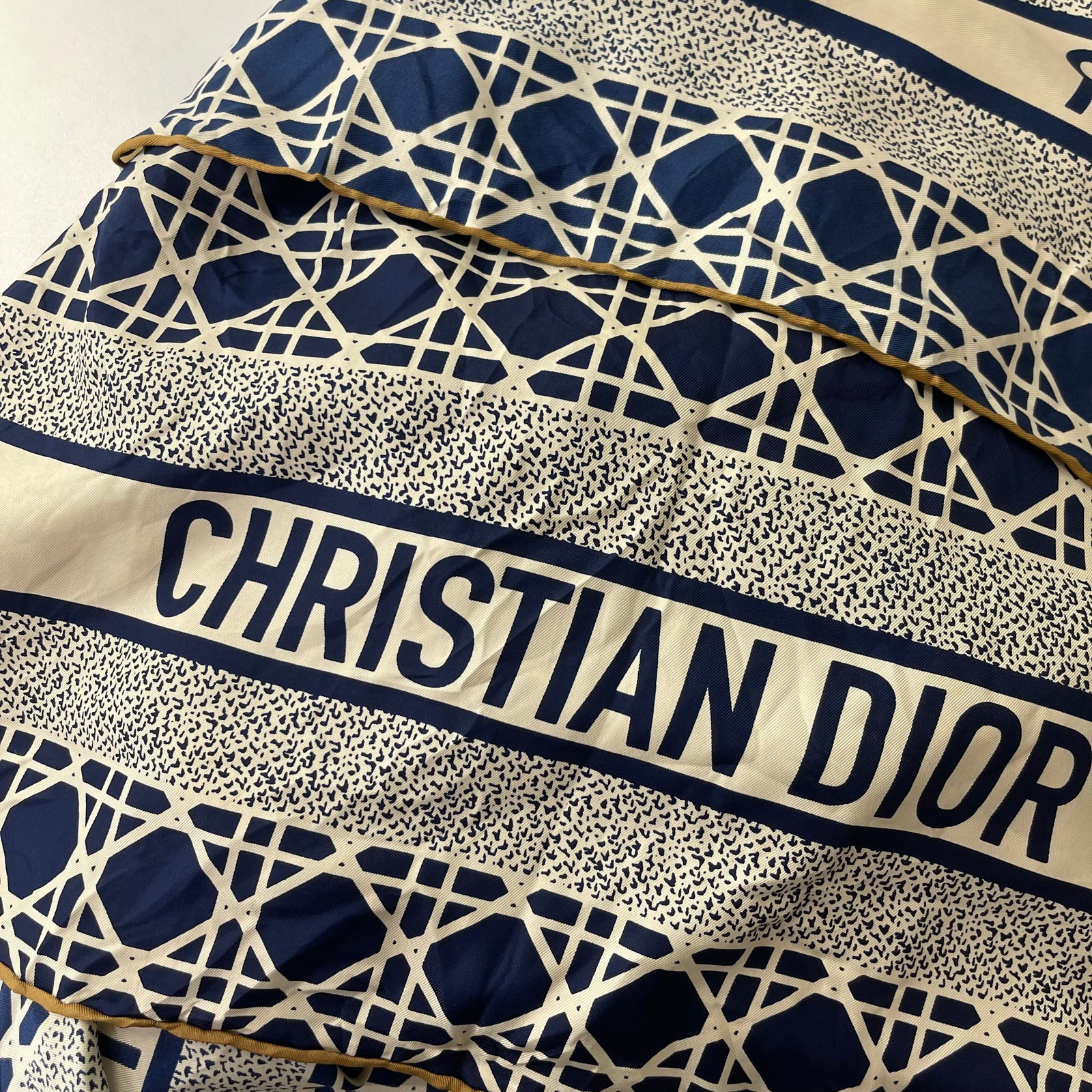 Christian Dior Black Printed 100% Silk Scarf - 5