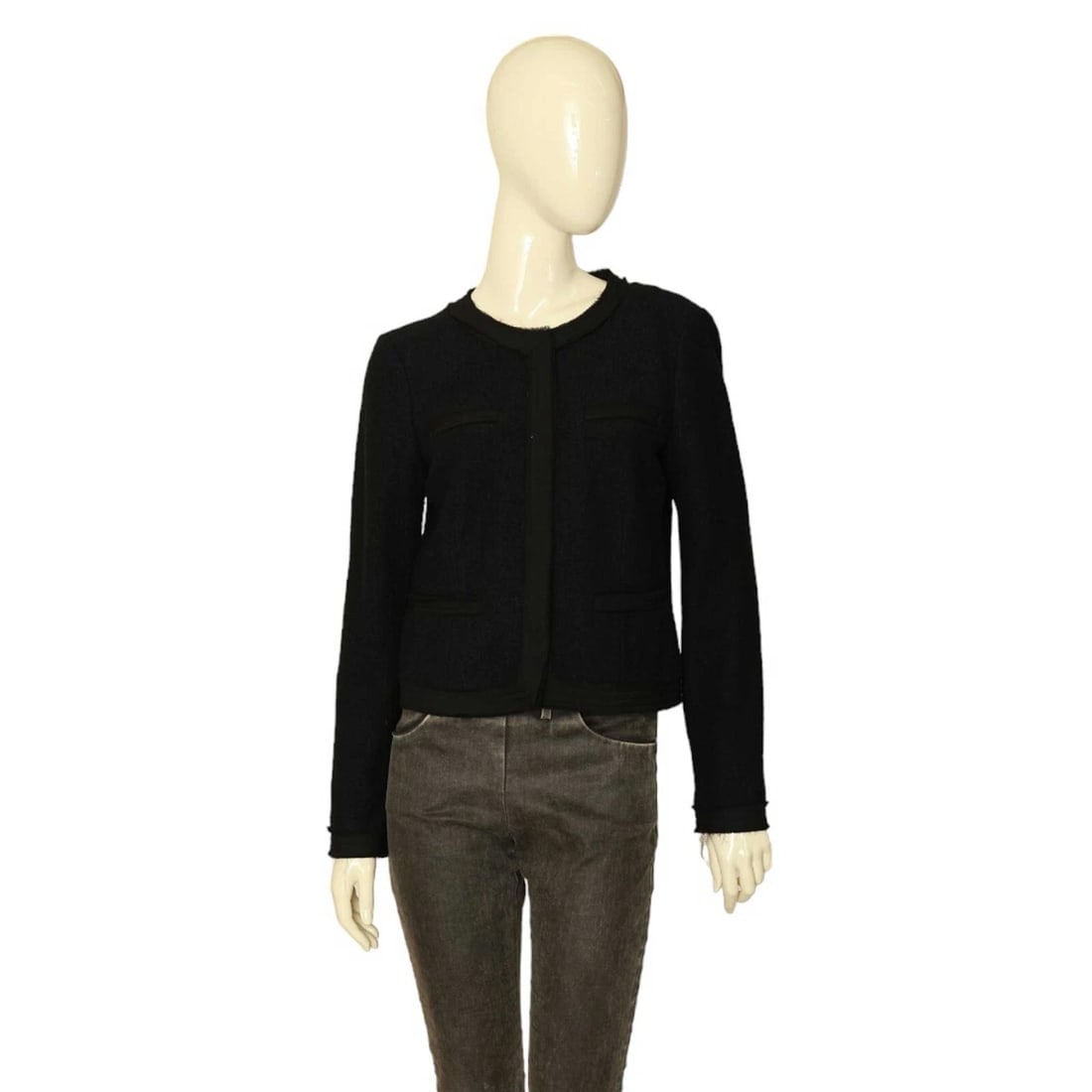 Michael Michael Kors Black Woolen Collarless Bolero Fashion Jacket size 4 (1 of 9)