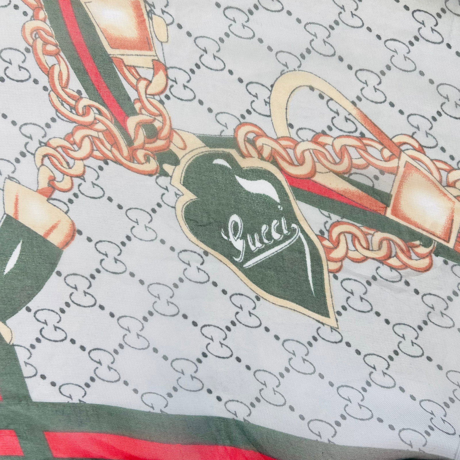 Gucci Grey Printed 100% Silk Scarf - 5