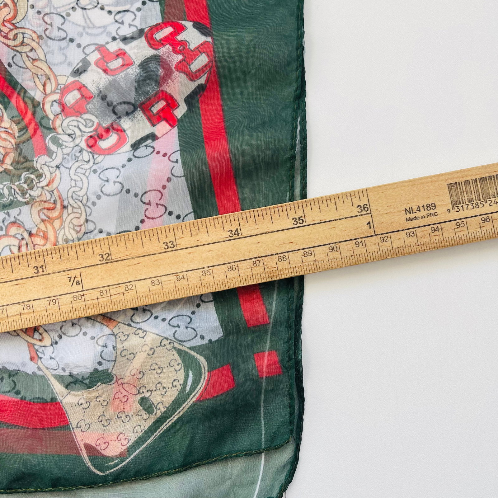 Gucci Grey Printed 100% Silk Scarf - 9