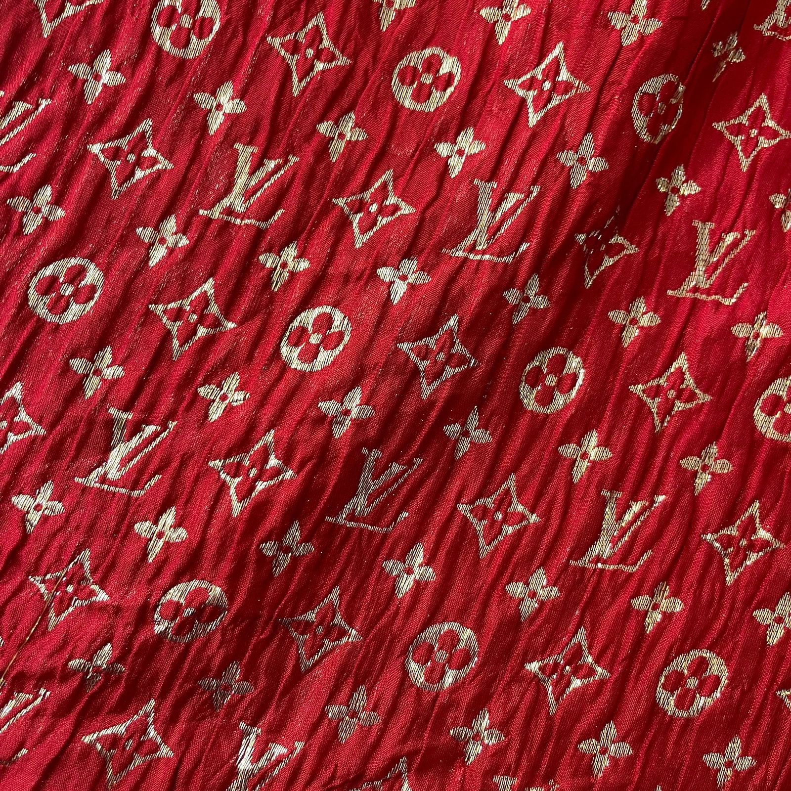 Louis Vuitton Red Reversible Silk Wool Scarf - 5