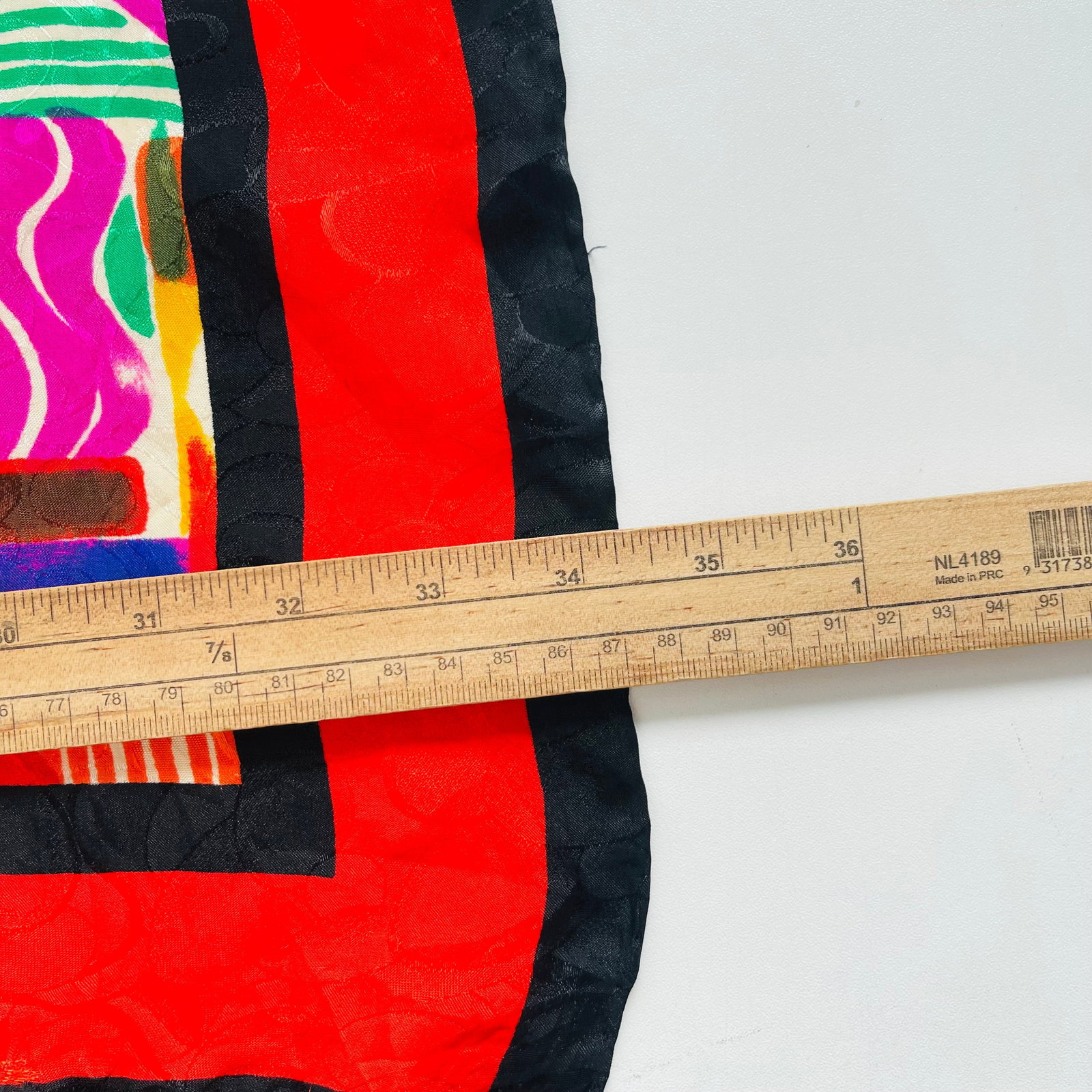 Balenciaga Red Printed 100% Silk Scarf - 7