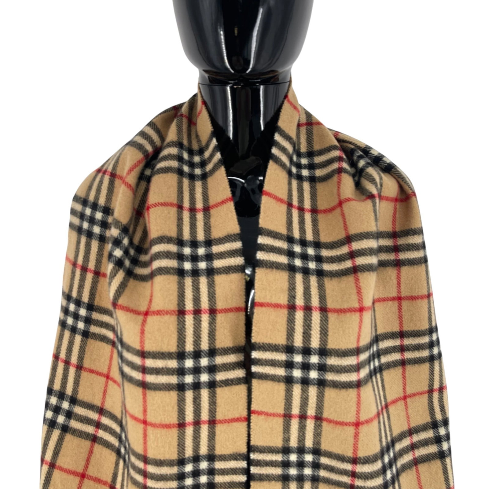 Burberrys Beige Plaid 100% Wool Scarf - 2