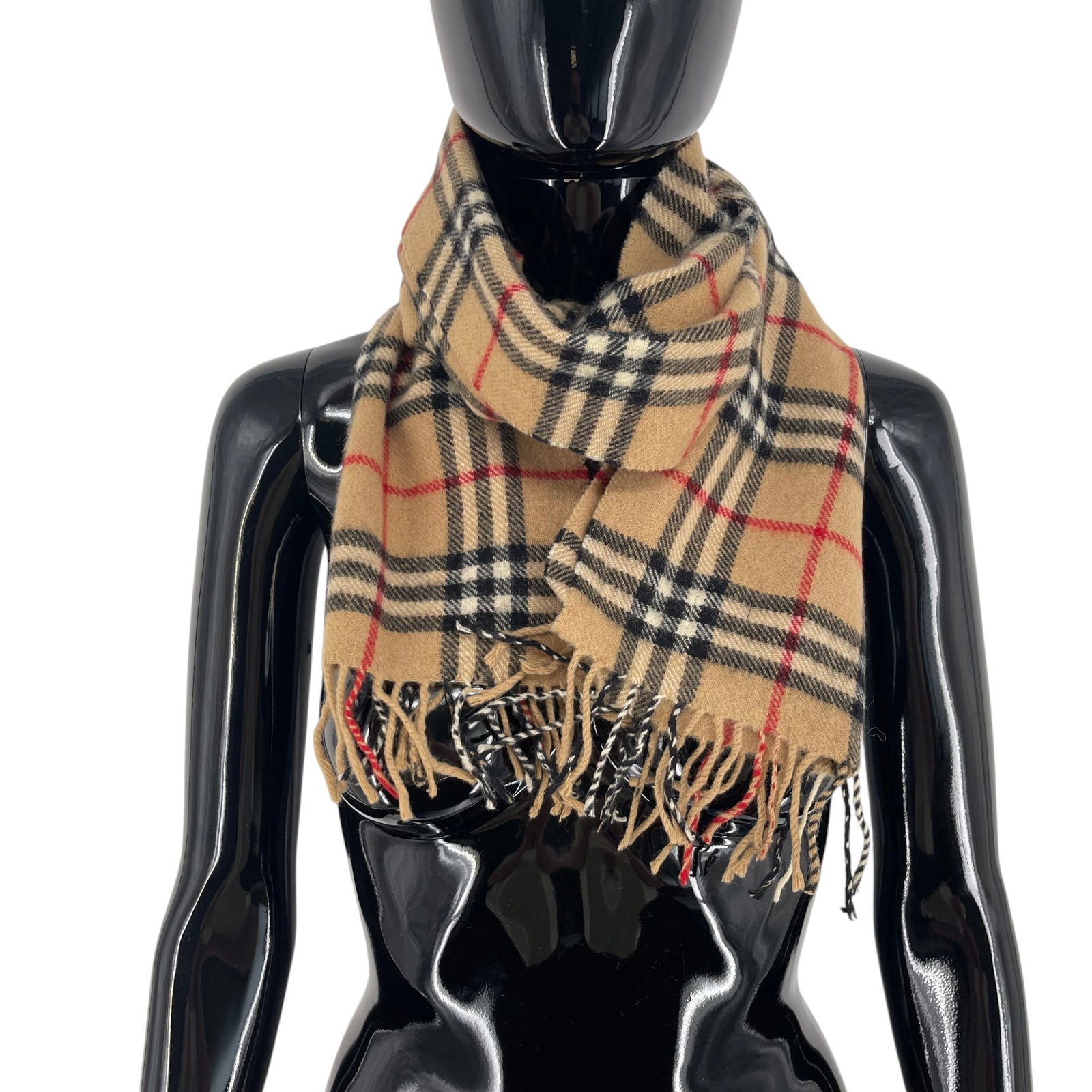 Burberrys Beige Plaid 100% Wool Scarf - 4