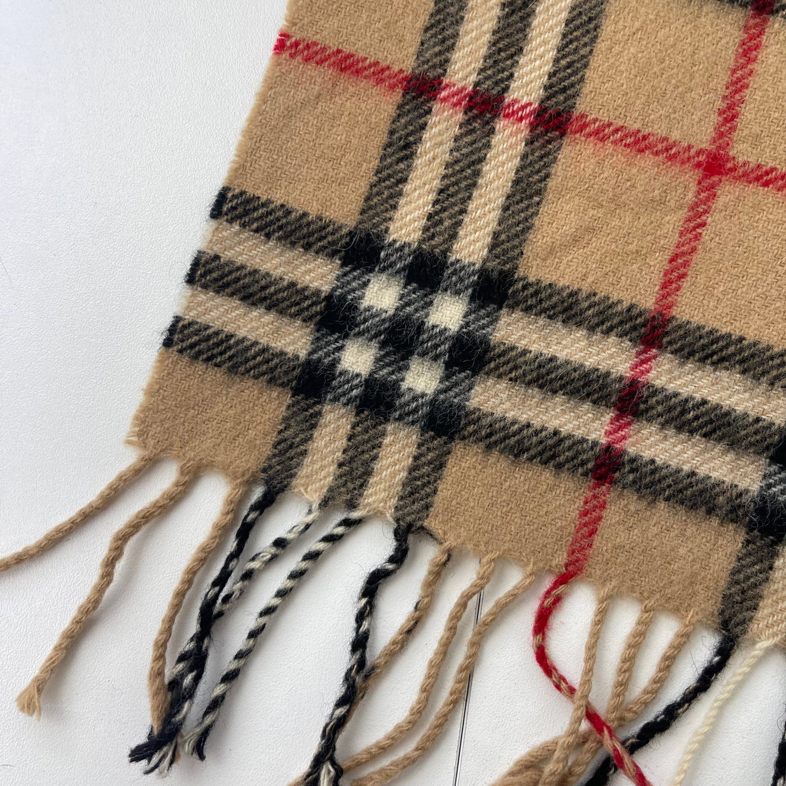 Burberrys Beige Plaid 100% Wool Scarf - 5