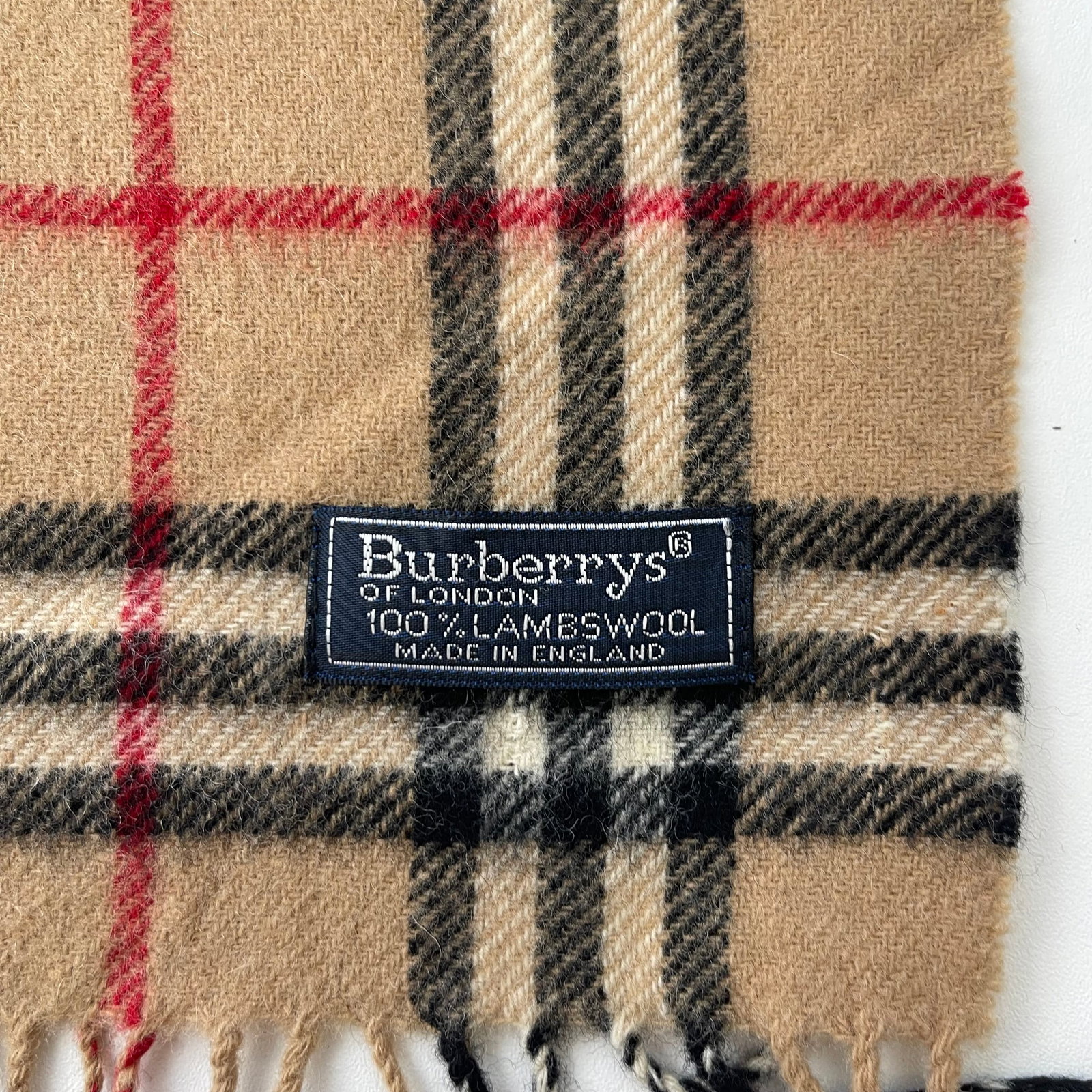 Burberrys Beige Plaid 100% Wool Scarf - 6