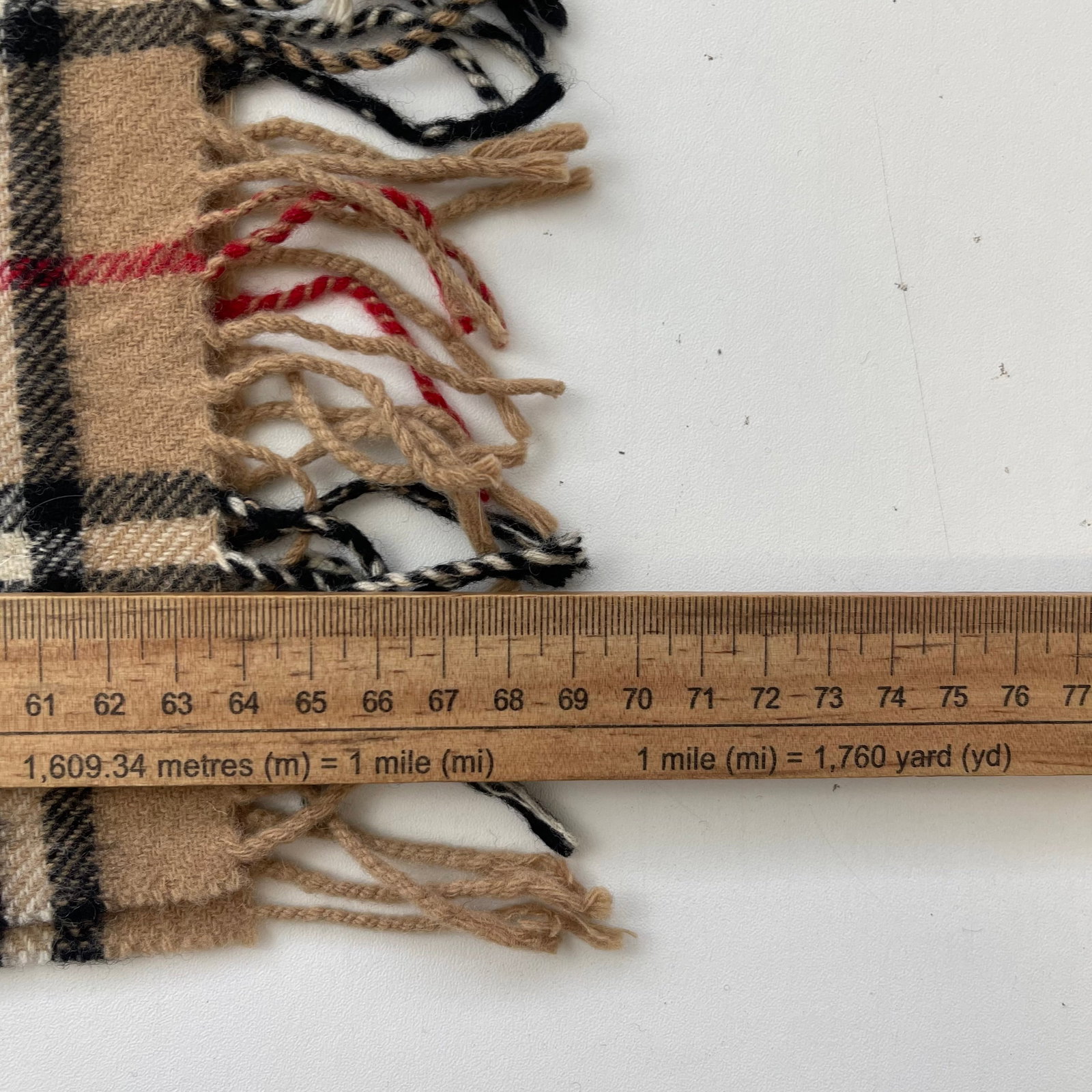 Burberrys Beige Plaid 100% Wool Scarf - 8