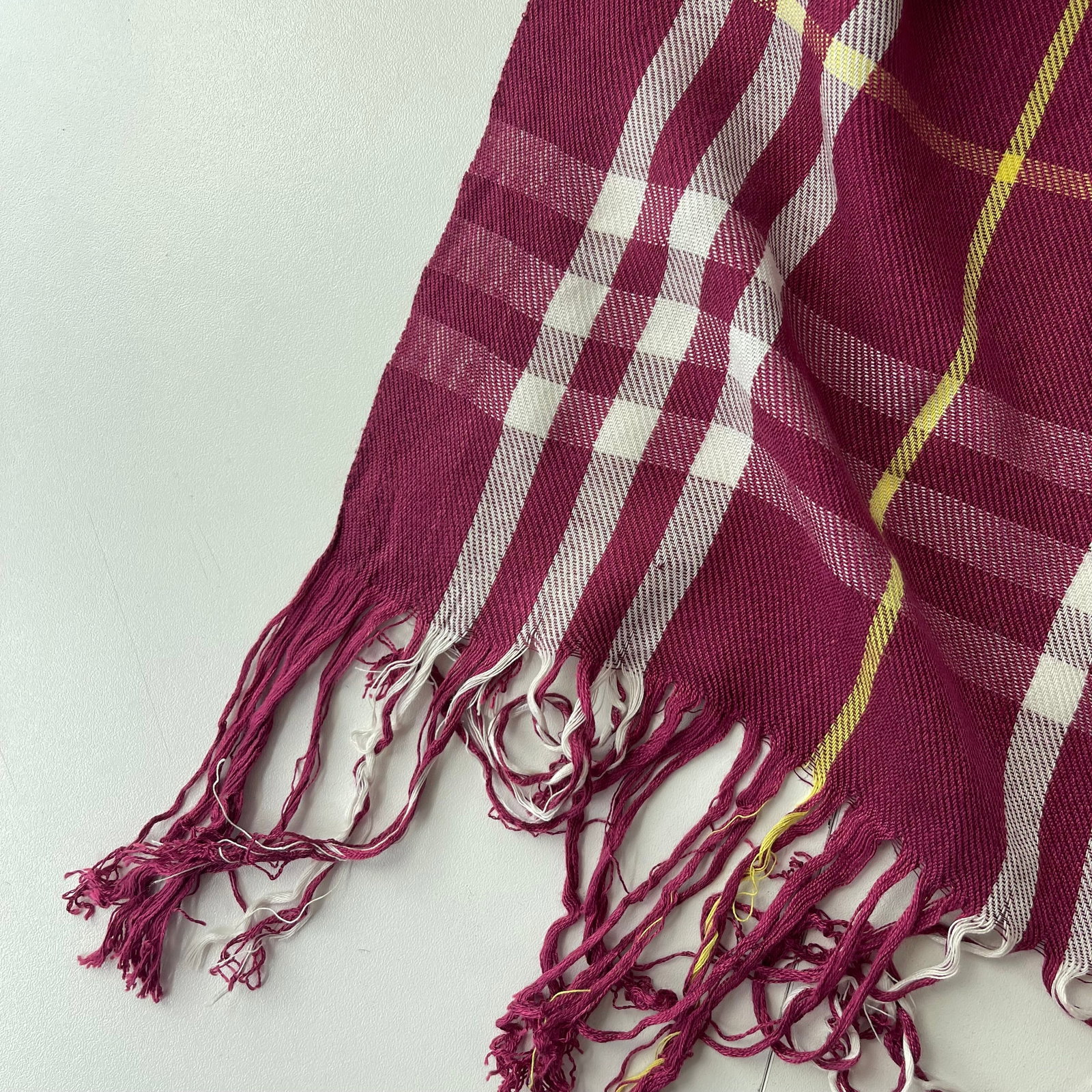 Burberry Purple Plaid 100% Wool Scarf - 5