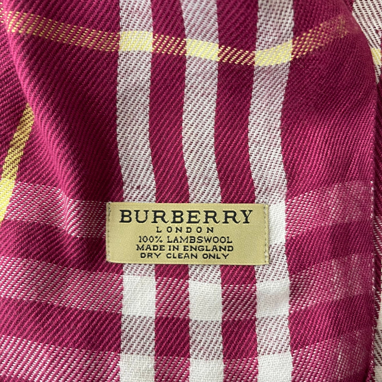 Burberry Purple Plaid 100% Wool Scarf - 6