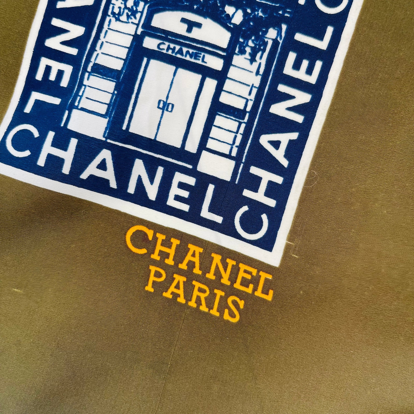 Chanel Green Printed 100% Silk Scarf - 5