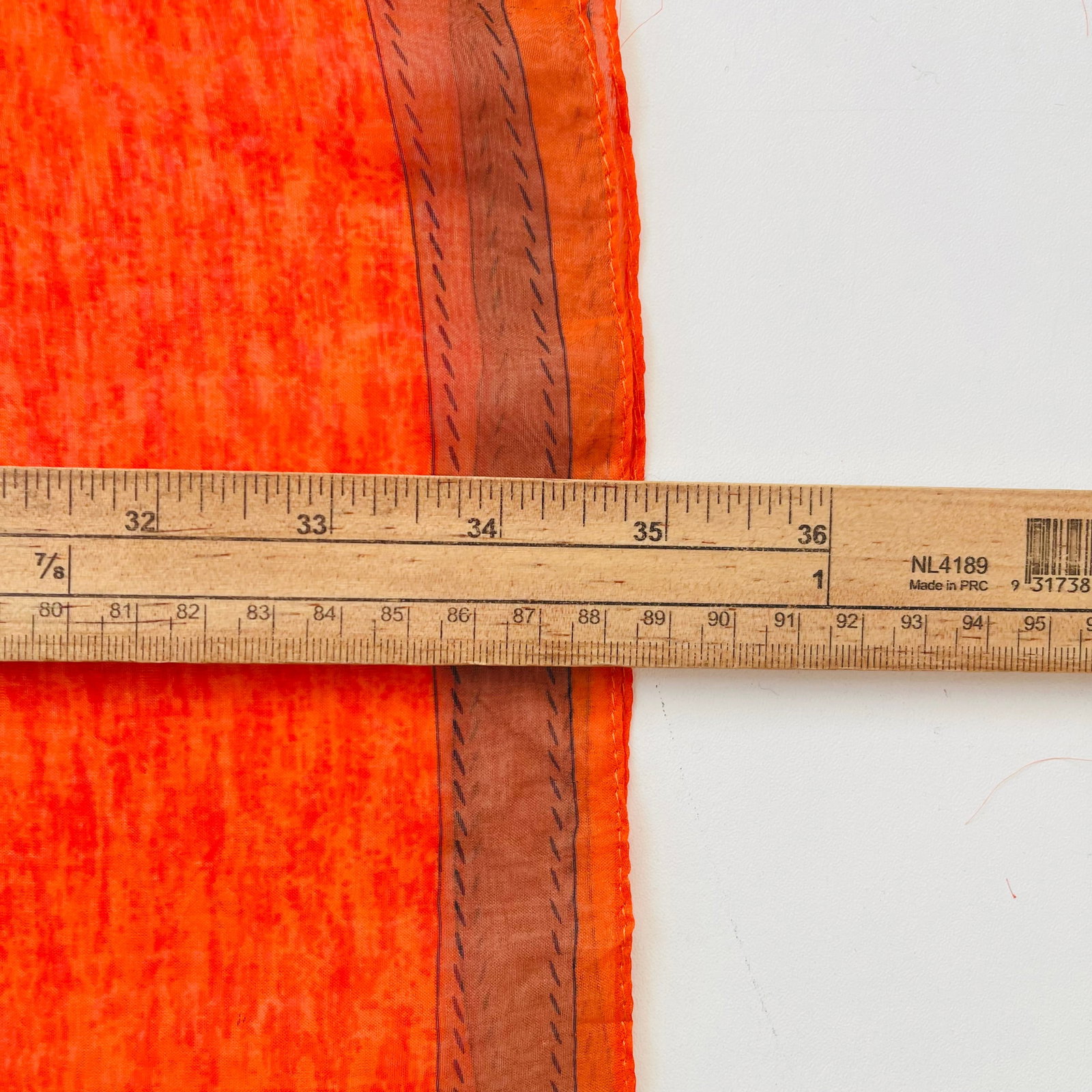 Burberry Beige & Orange Plaid 100% Silk Scarf - 10