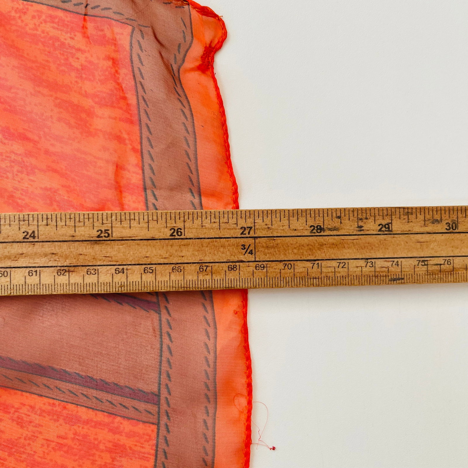 Burberry Beige & Orange Plaid 100% Silk Scarf - 9