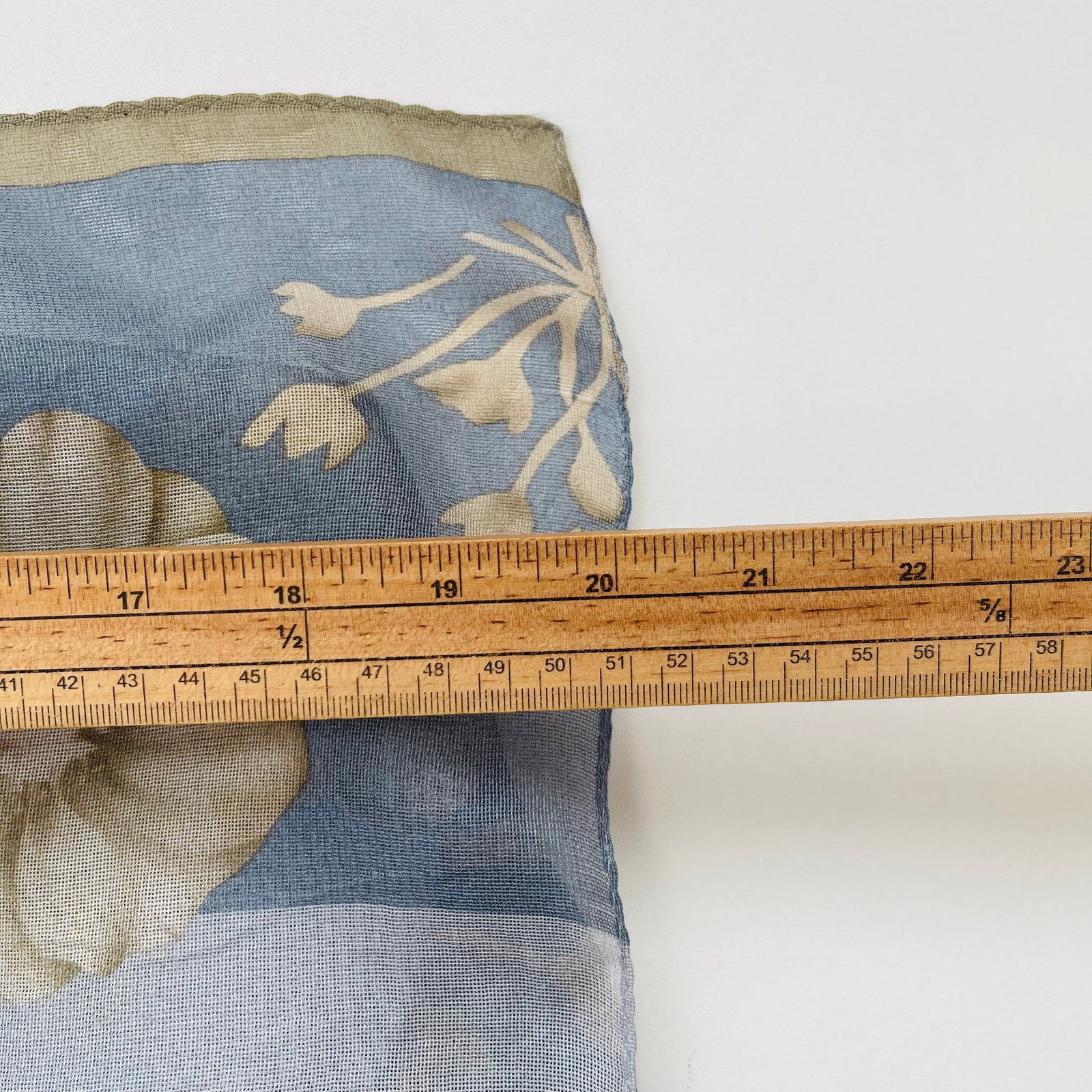 Aquascutum Blue Floral 100% Silk Scarf - 8