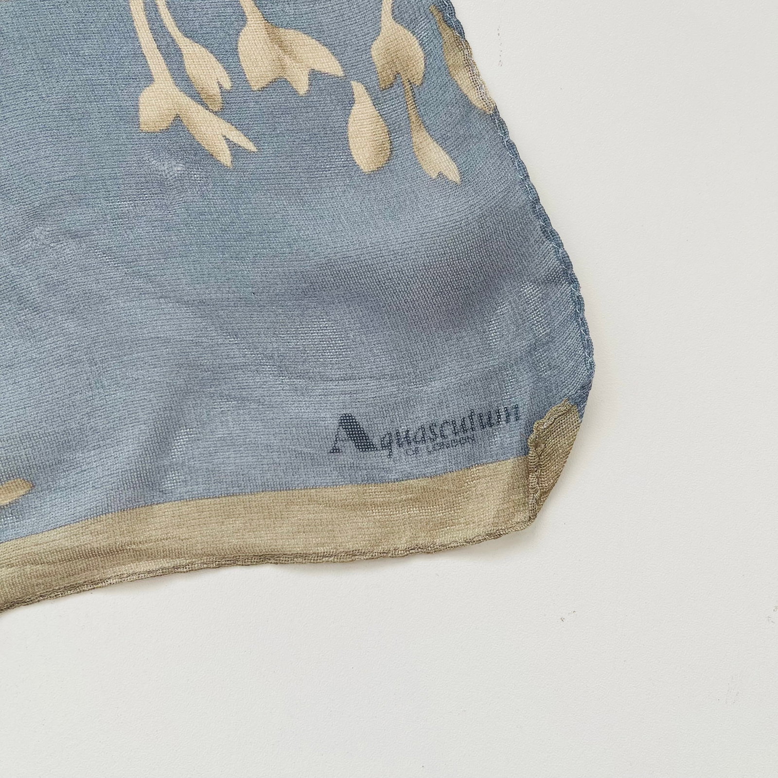 Aquascutum Blue Floral 100% Silk Scarf - 9