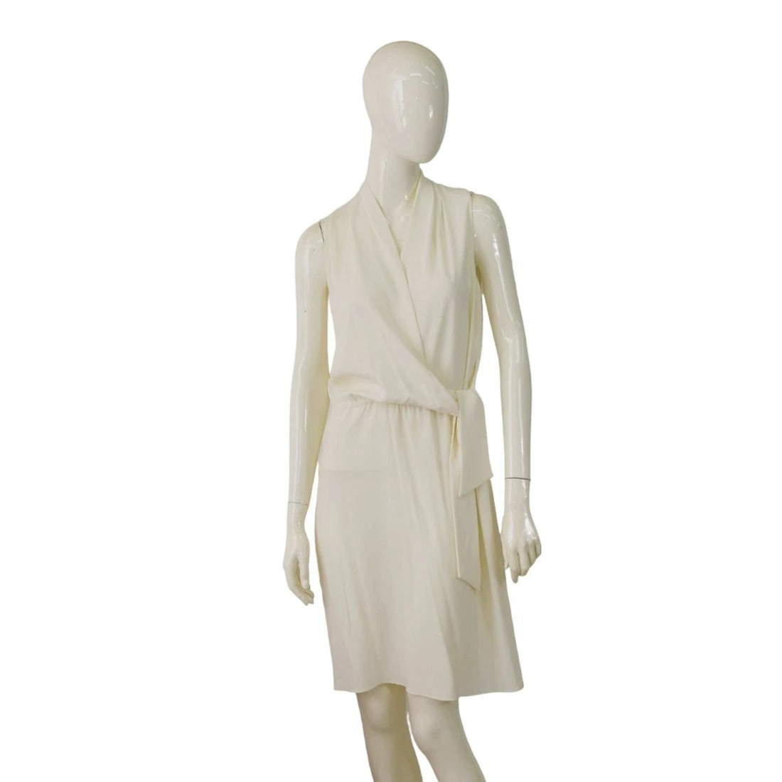 Elie Tahari Cream Wrap Upper Sleeveless Knee Length Cocktail Dress (1 of 10)