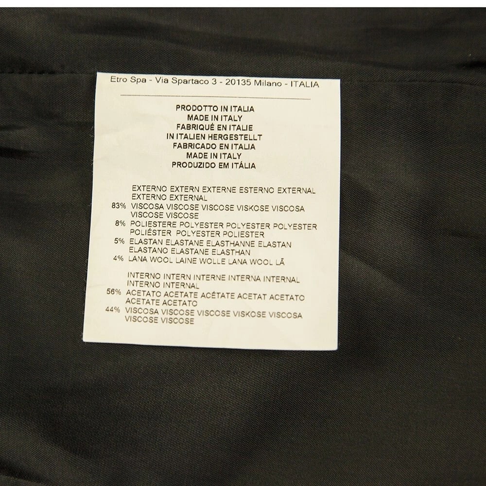 ETRO Black Green Zipper Front Short Sleeve Robe Manteau Dress Coat size 40 - 4