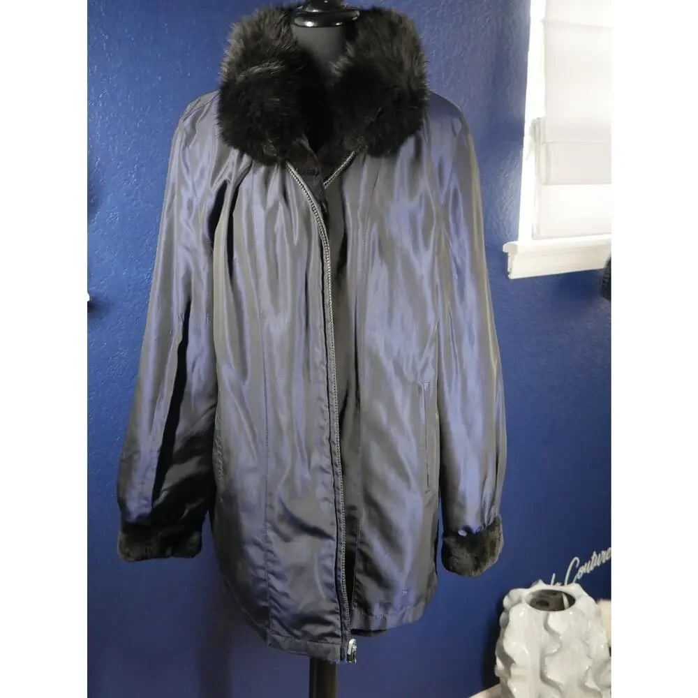 Beautiful Reversible Sheared Mink & Fox Fur Coat Jacket - 5
