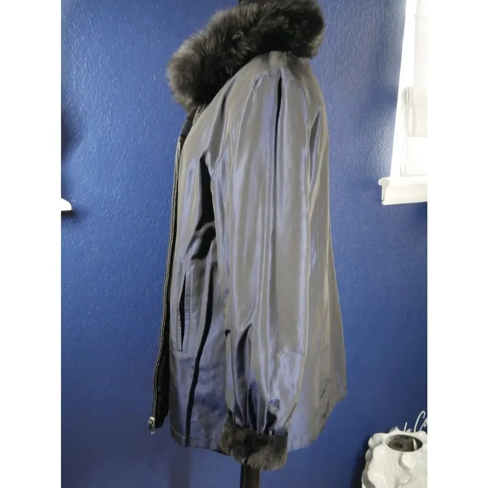 Beautiful Reversible Sheared Mink & Fox Fur Coat Jacket - 6