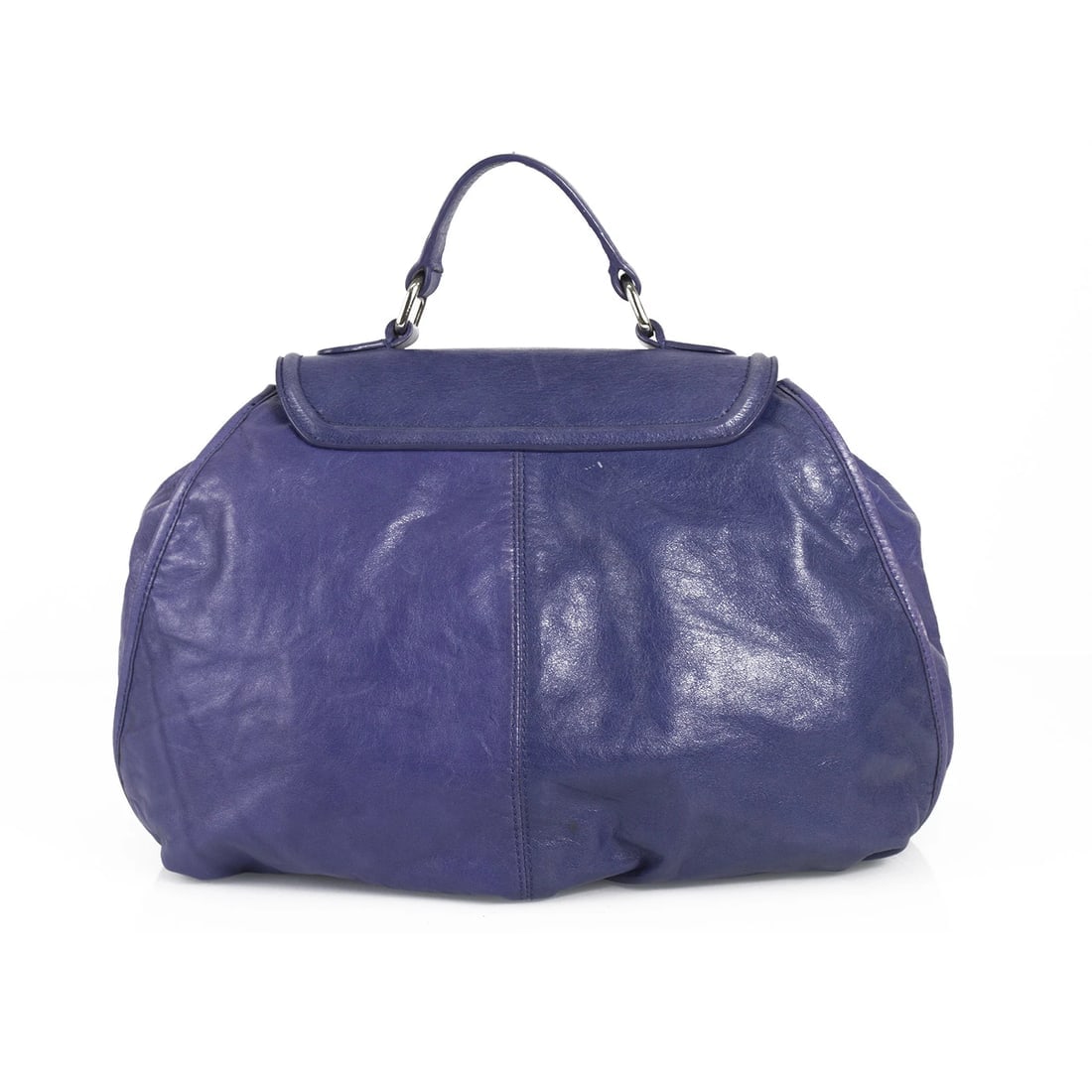 Francesco Biasia Blue Leather Top Handle Crossbody Shoulder Bag Handbag - 2