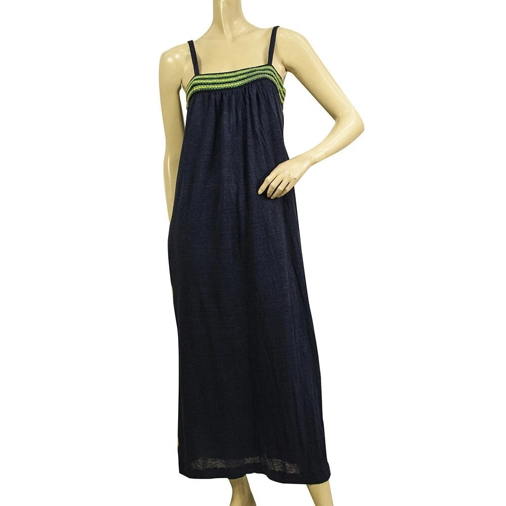 M Missoni Blue Linen Spaghetti Straps Summer Long dress size M (1 of 7)