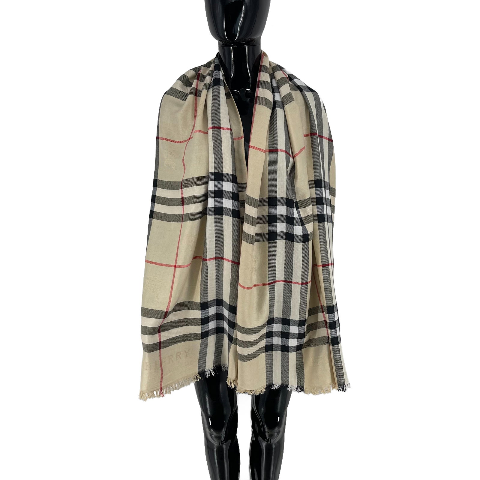 Burberry Beige Plaid 100% Cashmere Scarf: Title: Burberry Beige Plaid 100% Cashmere Scarf Brand:Burberry Date/Period:Modern Materials:100% Cashmere Size:One Size Description:Burberry Beige Plaid 100% Cashmere Scarf Reserve: $90.00 Shipping: