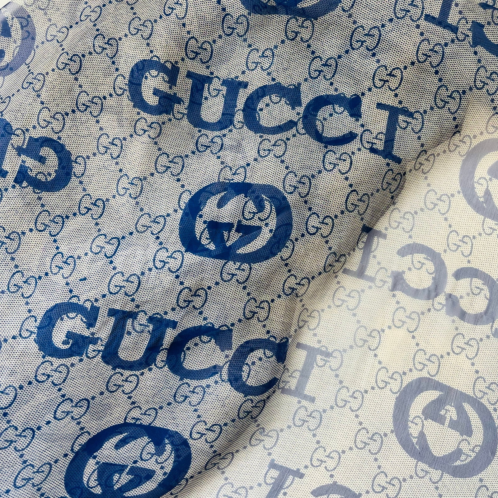 Gucci Blue Printed 100% Silk Scarf - 5