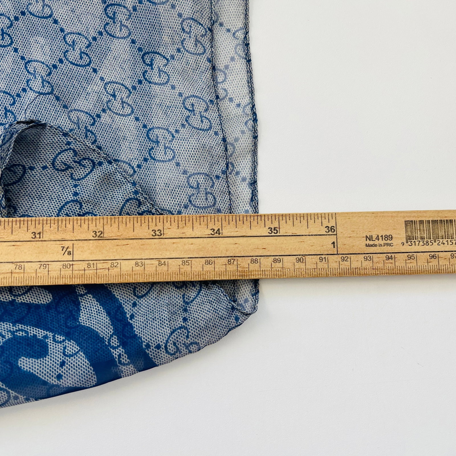 Gucci Blue Printed 100% Silk Scarf - 9