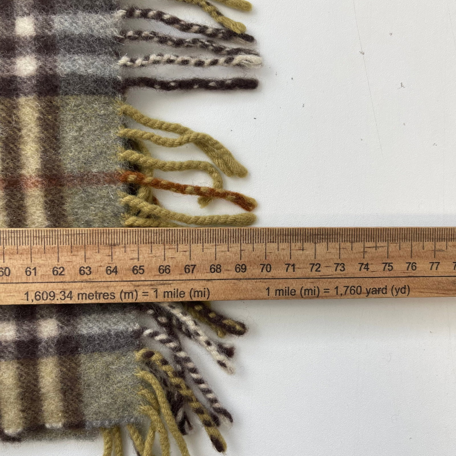 Burberry Green Plaid 90% Wool 10% Cashmere Scarf - 9